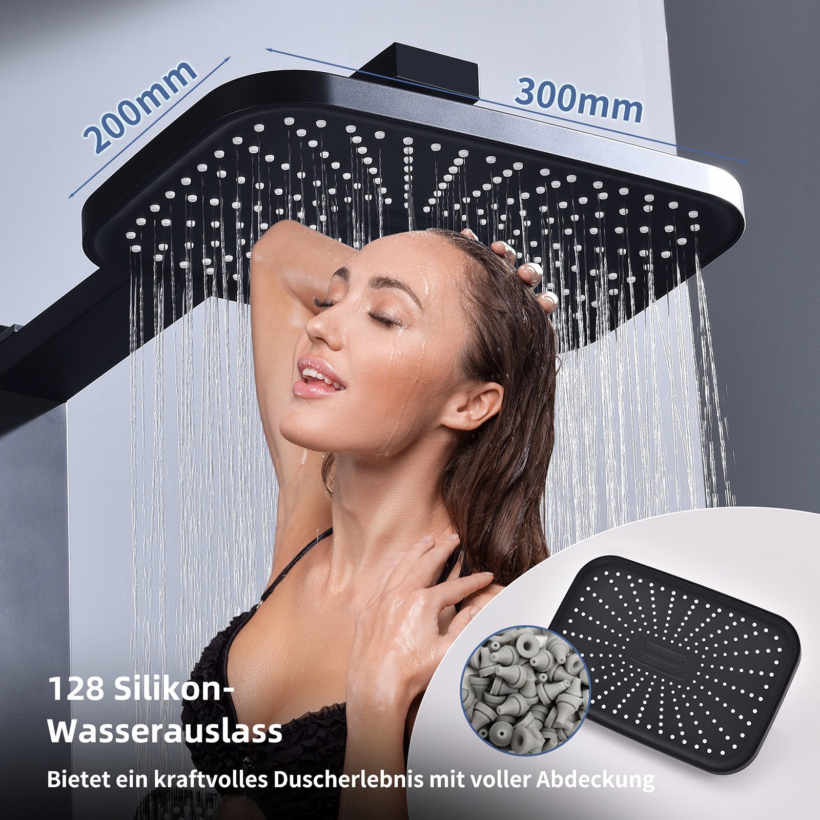 HOMELODY Duschsystem Regendusche Duschsystem ohne Armatur, Handbrause mit 3 günstig online kaufen