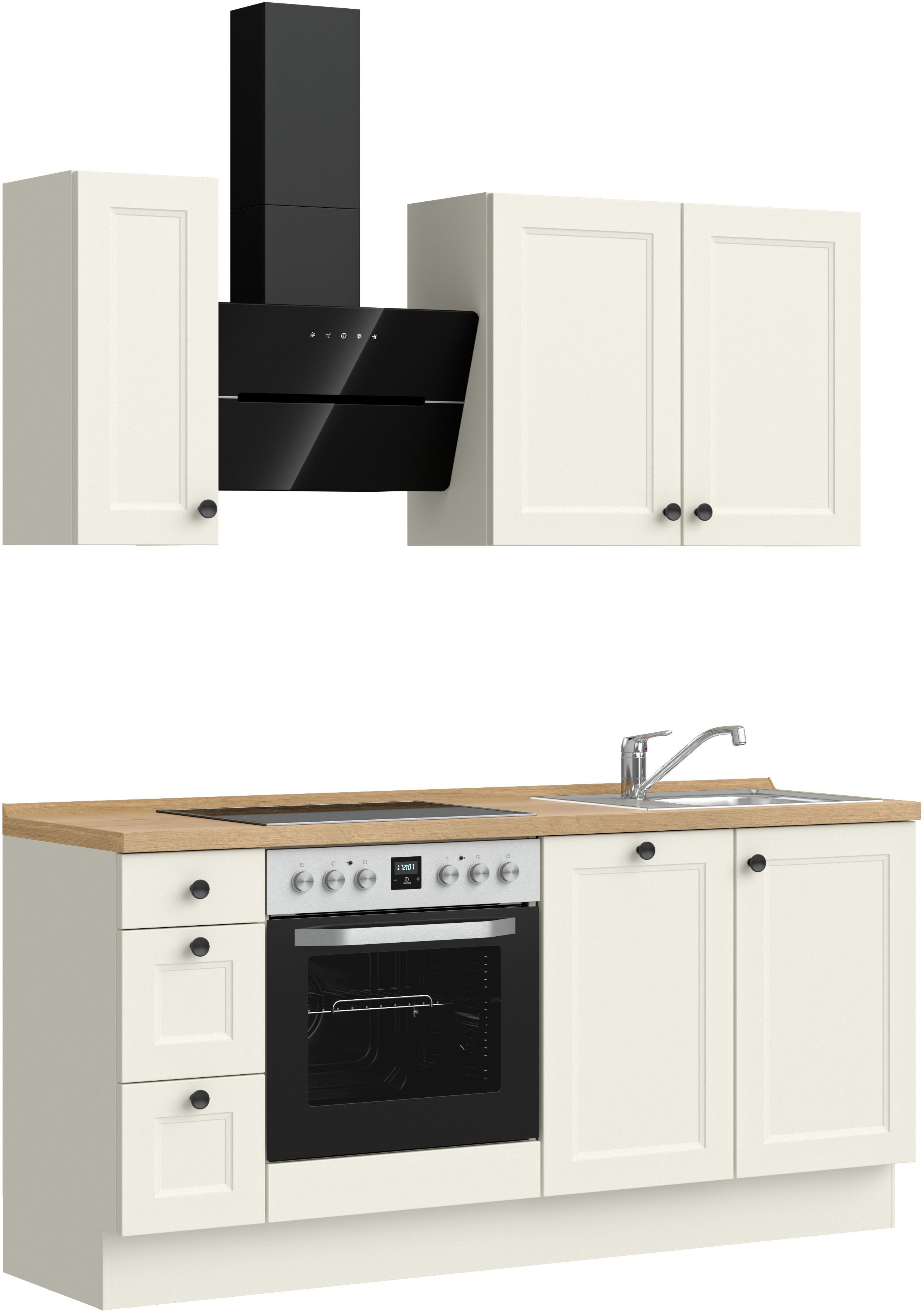 nobilia® Küchenzeile "Cascada II", NEU: individuell anpassbar mit gratis Profi-Beratung, vormontiert, Breite 180 cm, Ausrichtung wählbar, wahlw. mit E-Geräten