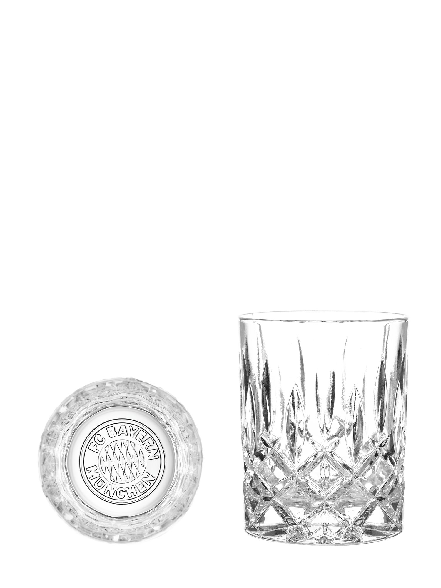 FC Bayern München Gläser-Set FC Bayern München I Kristallglas 2er Set 0,3 l I Mit Logo im Glasboden, Glas