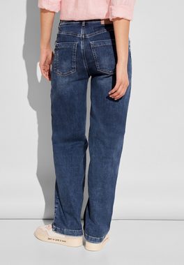 STREET ONE Weite Jeans in blauer Waschung