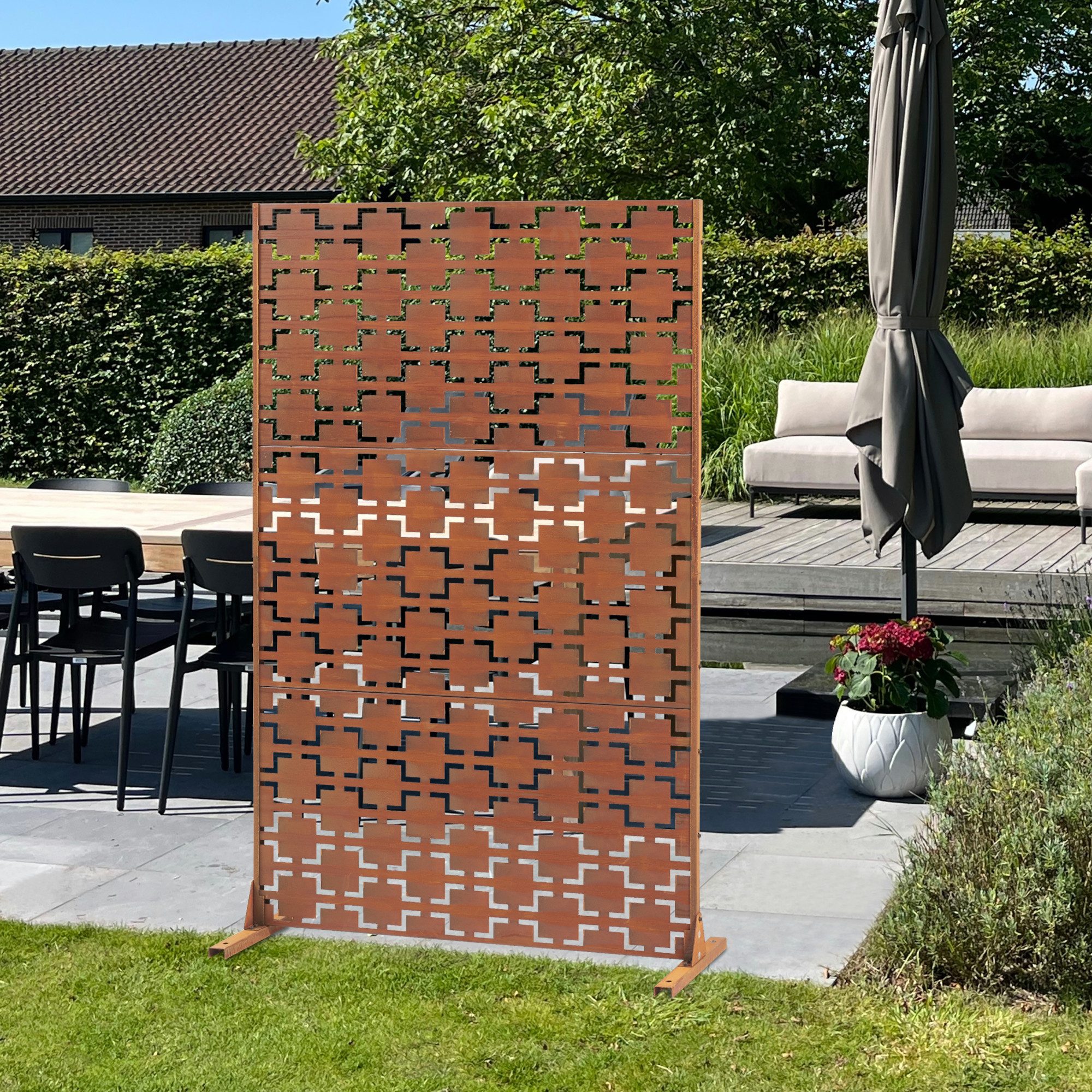 casa.pro Raumteiler, »Basciano« Trennwand Cortenstahl 180x120 cm Edelrost