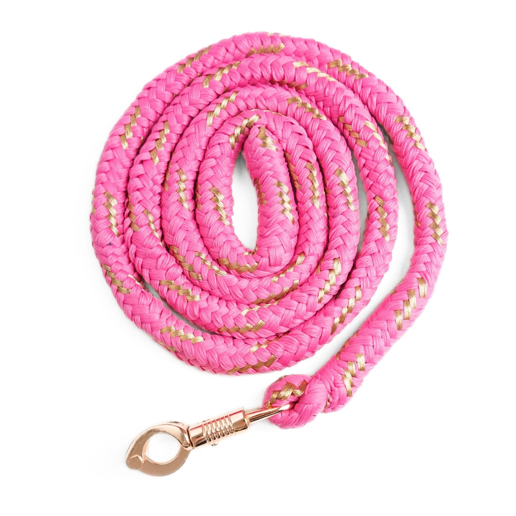 Pferdelinis Anbinde- / Führstrick Führstrick Pferd mit Panikhaken rosegold Pferde Strick Länge 2m, 2 m