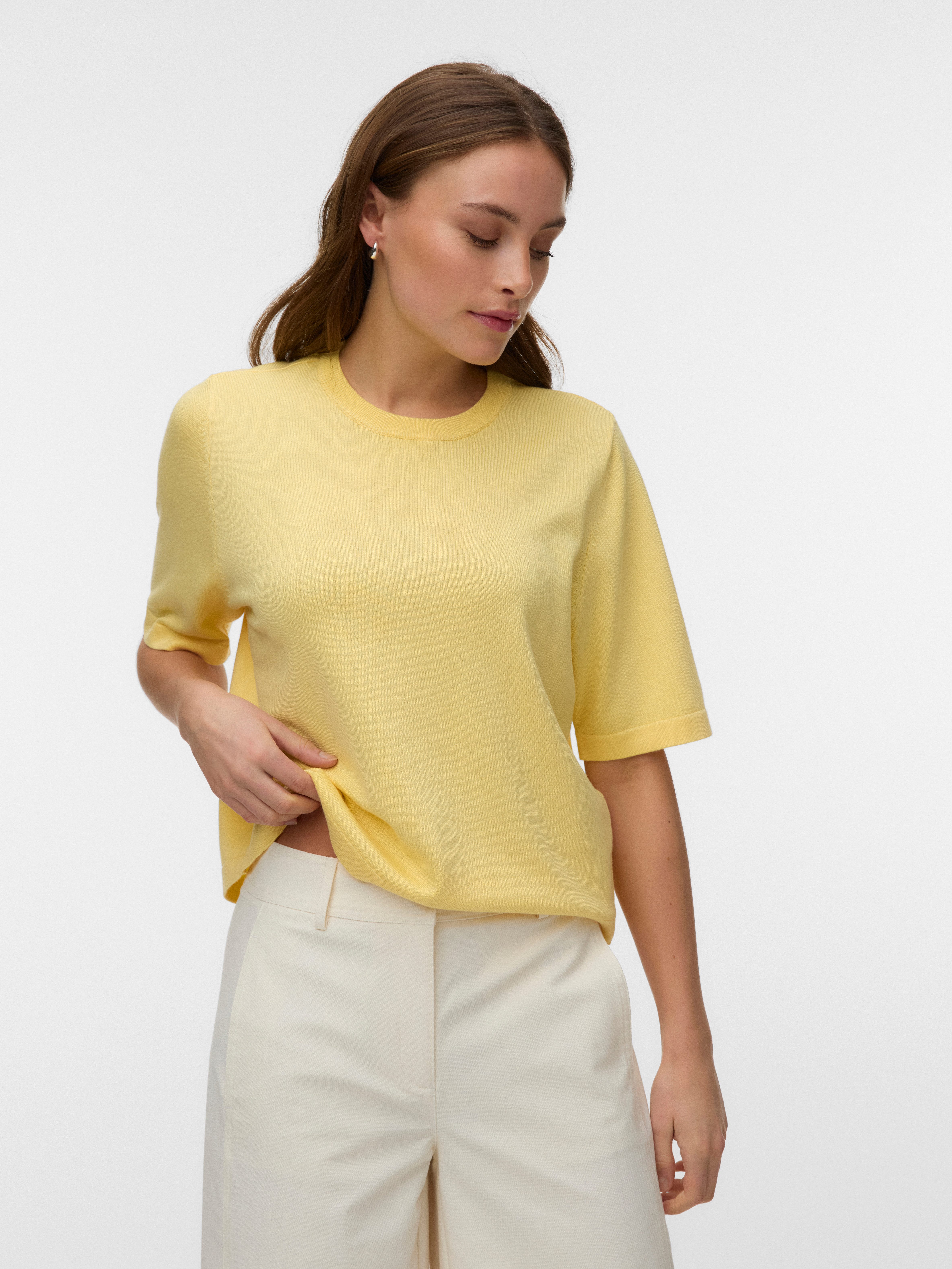 Vero Moda Kurzarmpullover VMSILJE 2/4 O-NCK OVERSIZE PULL GA NOOS Viskosemischung, oversize