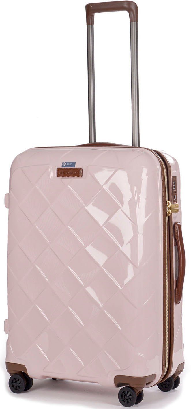 Stratic Hartschalen-Trolley Leather&More 4 M, rose, Rollen, mit NFC-Chip