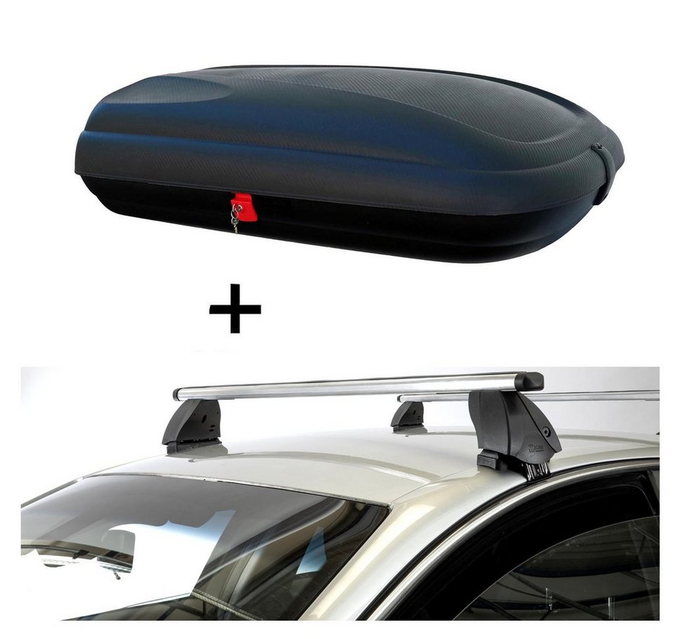 Dachbox BA320 carbonlook Relingträger CRV135 für Ford Kuga ab 08 Dachbox BA320 carbonlook Relingträger CRV135 für Ford Kuga ab 08