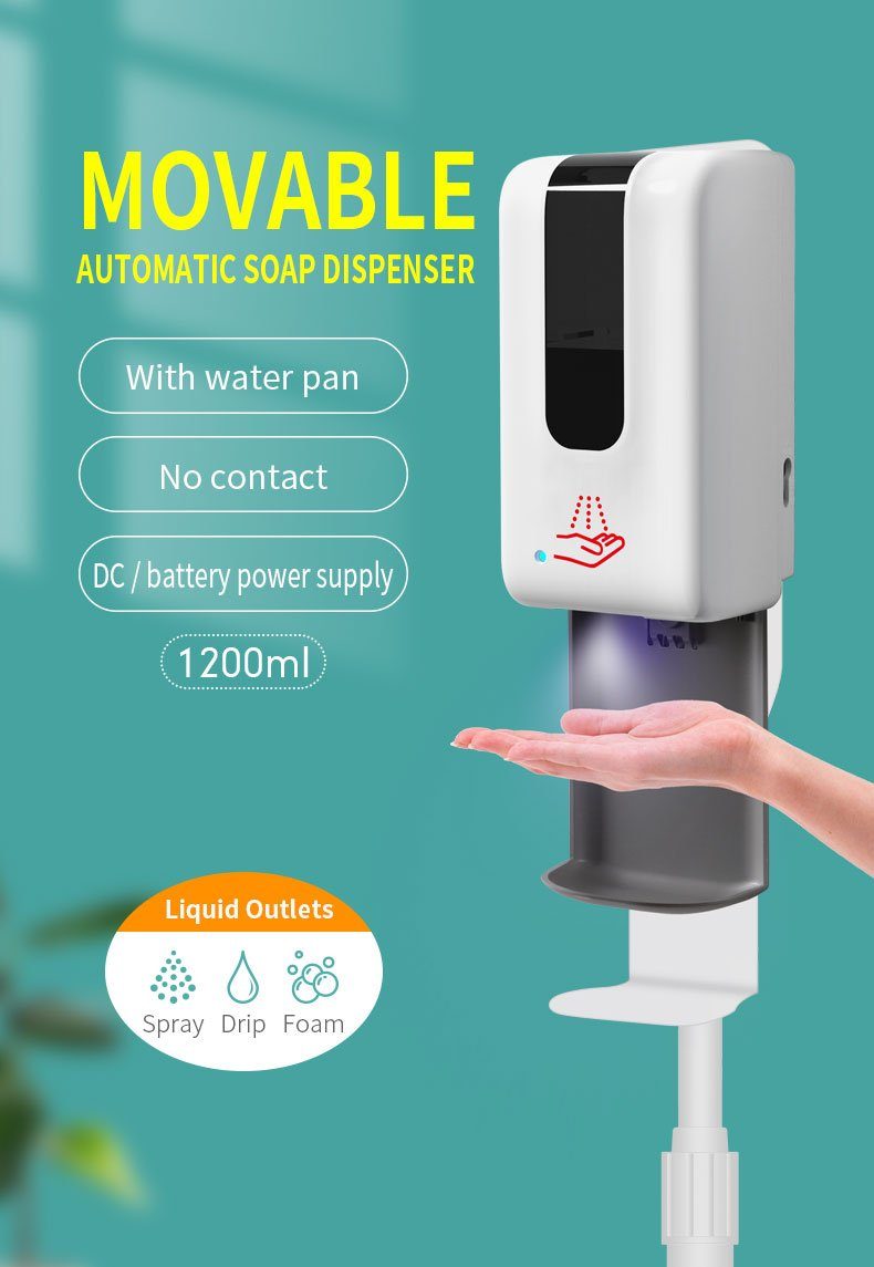 Sensor), Nachfüllbar, mit Clean, (Komplettset, Touchless 1200 ml Desinfektionsmittelspender automatisch Actiforce