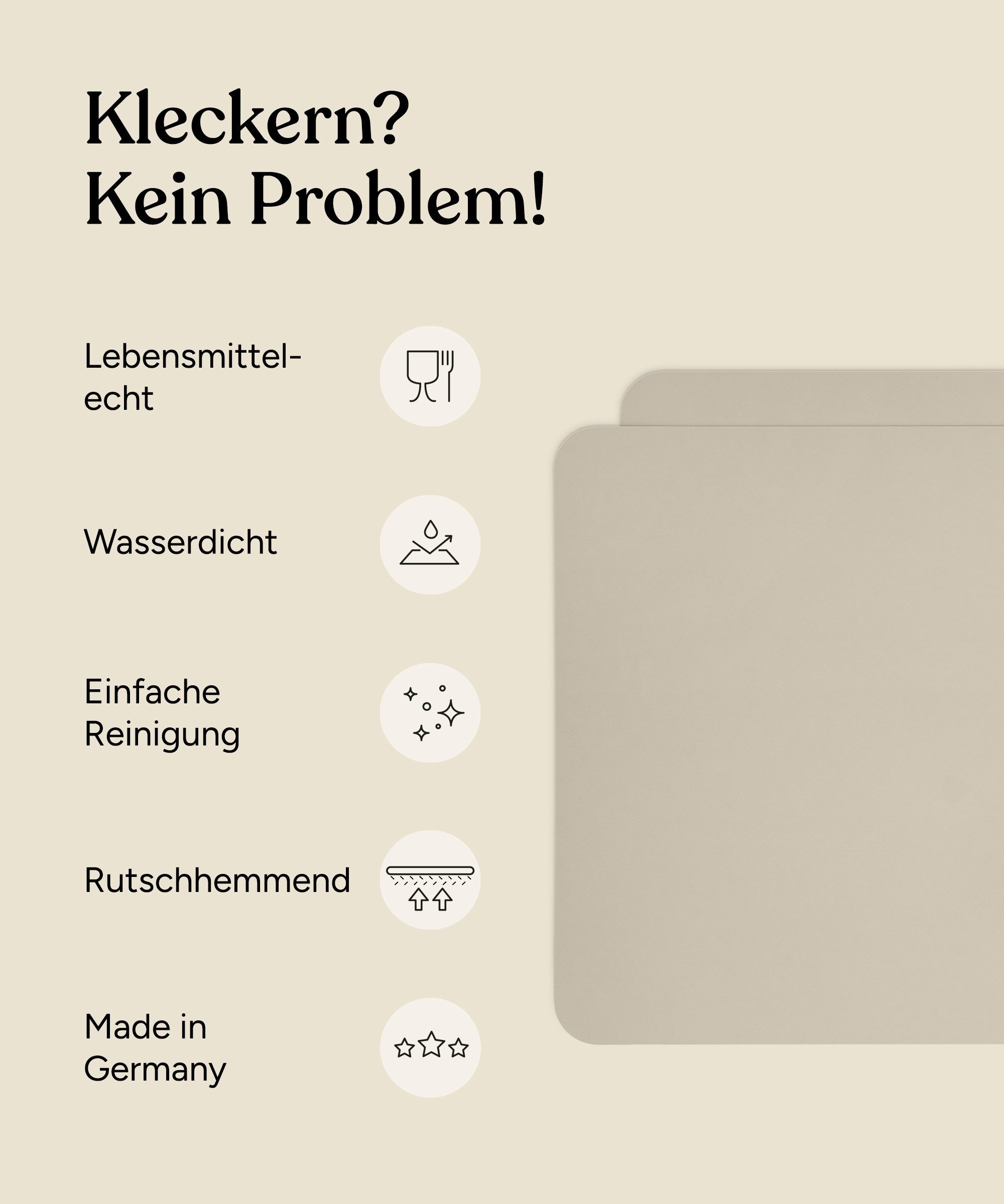 Ehrenkind Platzset Tischset abwaschbar, Perfekte Tischunterlage für Mahlzeiten, (Tischunterlage Kinder, 2-St., Lebensmittelecht), Made in Germany, Platzset Kinder