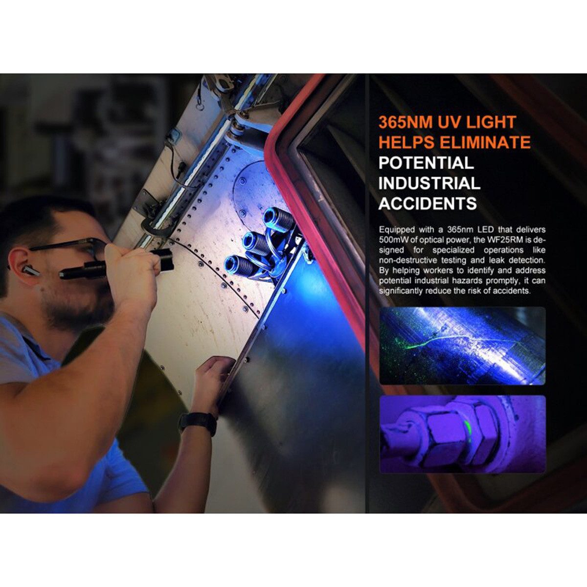 Fenix LED Taschenlampe WF25RM 3000 Lumen - LED-Taschenlampe mit UV-Licht