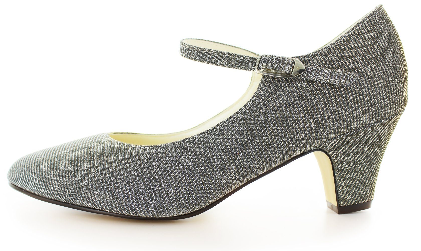 White Lady 738 Glitter Pumps mit breitem Absatz Spangenpumps