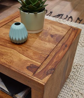möbelando Couchtisch Couchtisch MUMBAI Massiv-Holz Sheesham 50 cm breit Wohnzimmer-Tisch, 50 x 45 x 50 cm (B/H/L)