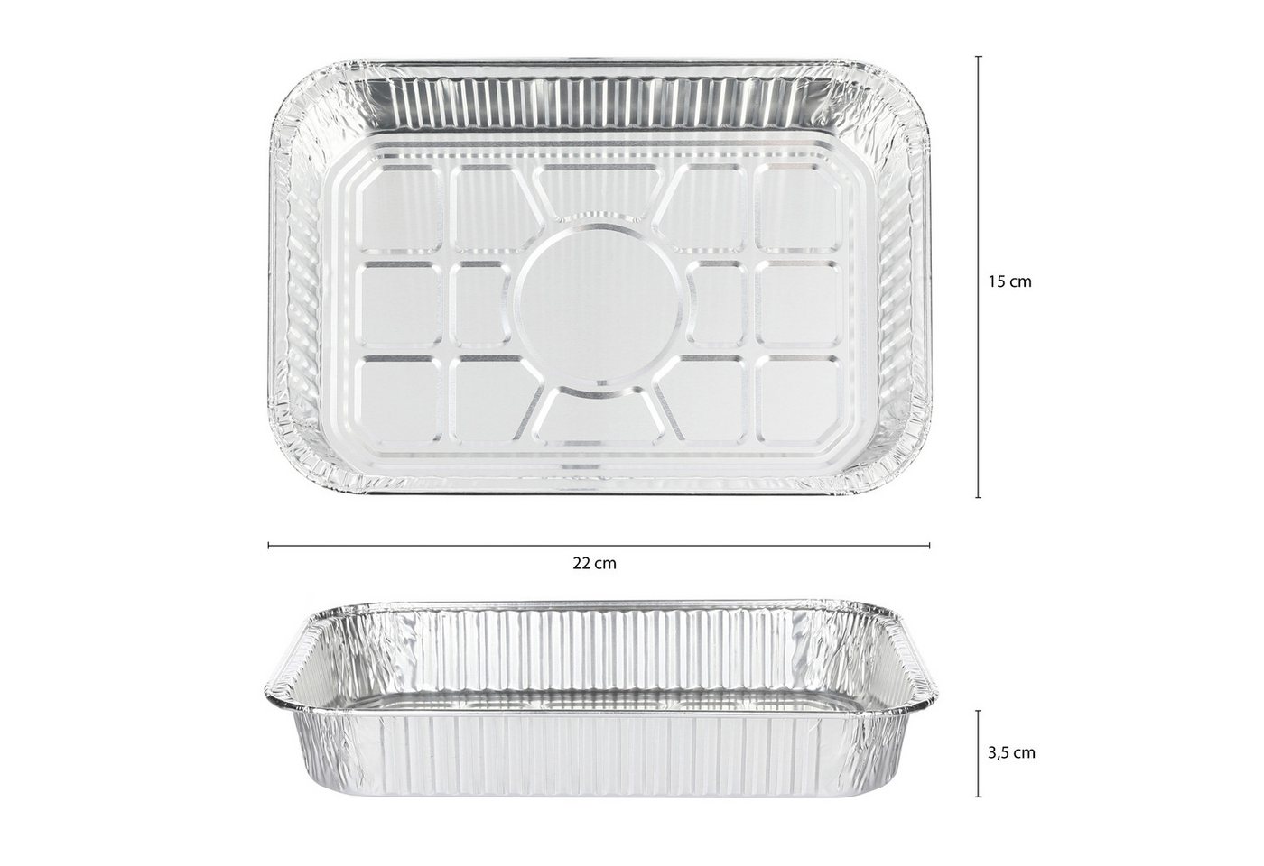 Thumbnail - Vaily Tropfschale Alu Grillschalen Klein - Fettauffangschale - 22 x 15 cm, (100-St)