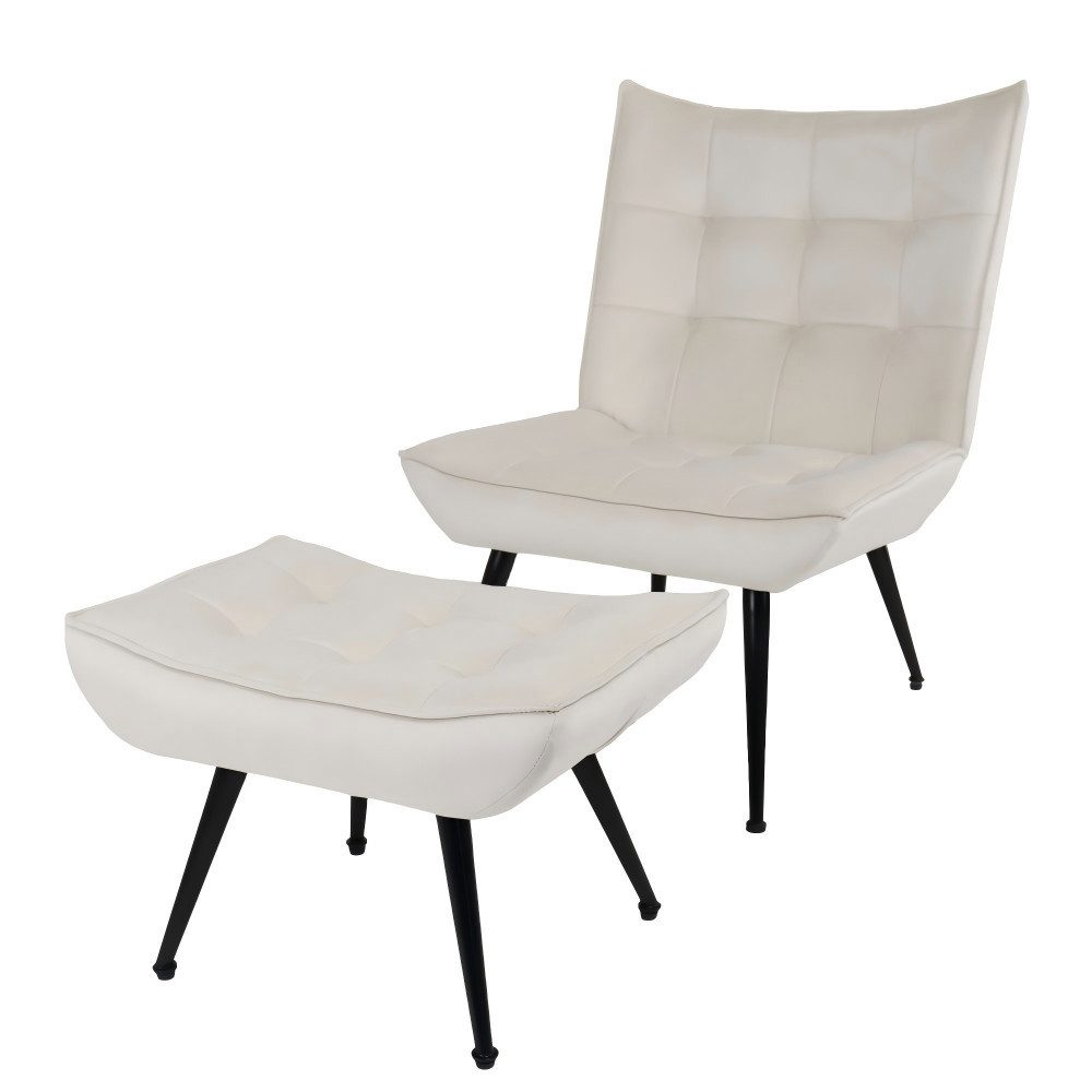 Happy Home Loungesessel Lounge-Sessel mit Fußhocker & verstellbaren Füßen