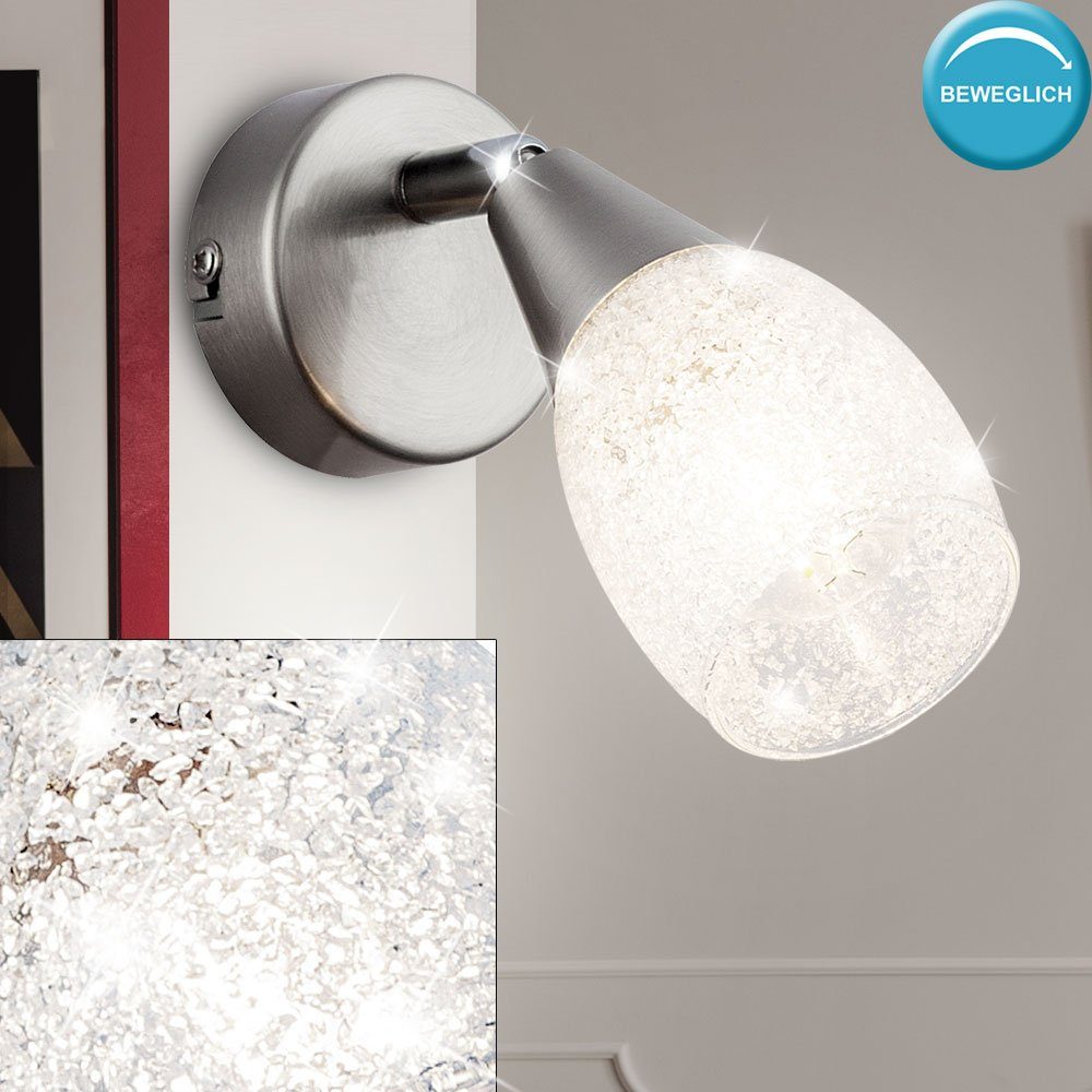 Luxus Wand Lampe Glas Kristall Wohn Ess Zimmer Strahler Spot Leuchte schwenkbar 