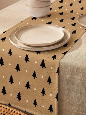 Nova Home Tischläufer Premium Tischdecke abwaschbar, Tischband, Weihnachten Tischdecke, Tischtuch, Juteband, Weihnachtstischdecke, Tafeltuch