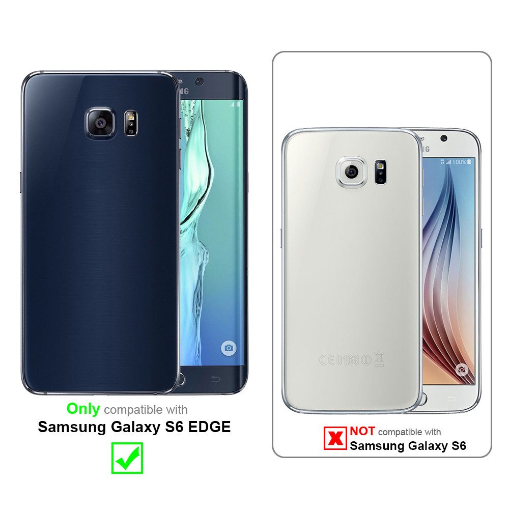Cadorabo Handyhülle für Samsung Galaxy S6 EDGE Hülle Samsung Galaxy S6 EDGE, Flexible Hülle TPU Silikon Schutzhülle Back Cover Case