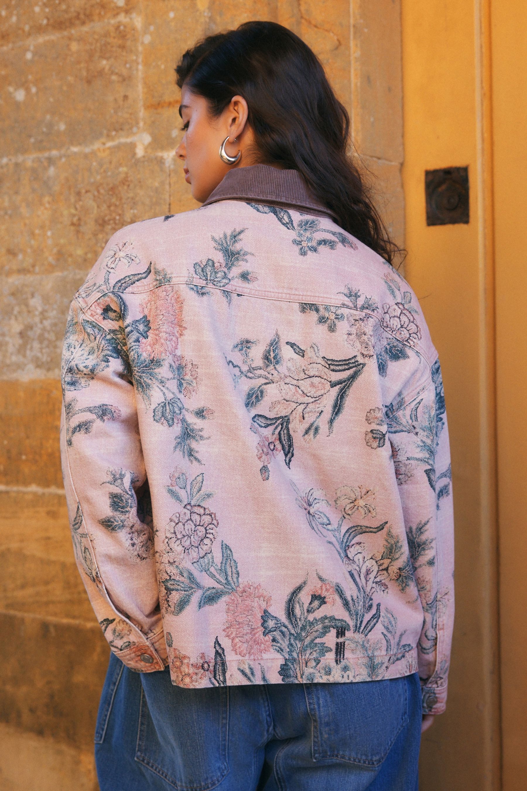 Next Jeansjacke National Trust x Next Denim-Jacke mit Cordkragen (1-St) günstig online kaufen
