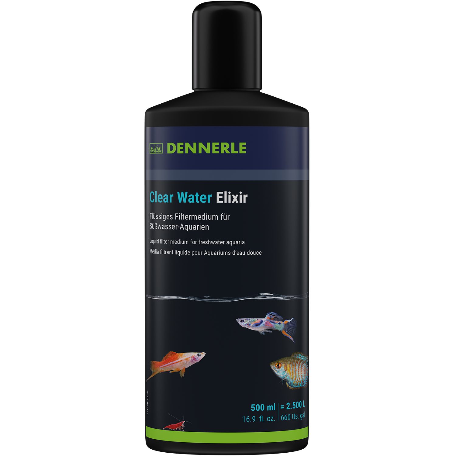 DENNERLE Aquariumpflege Clear Water Elixir, 500 ml, Flüssiges Filtermedium