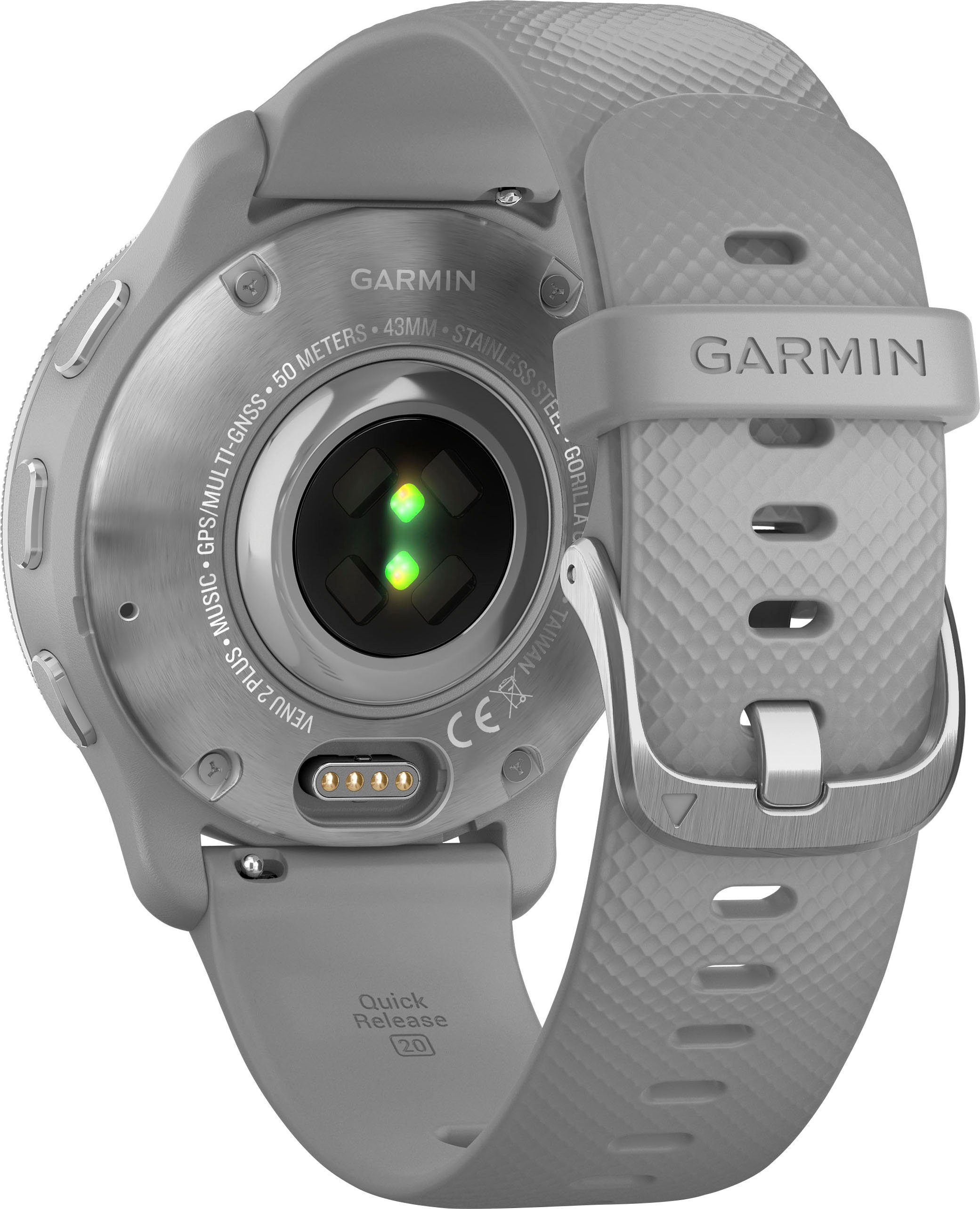2 | 1-tlg. PLUS Hellgrau hellgrau VENU® (3,3 Zoll), cm/1,3 Garmin Smartwatch