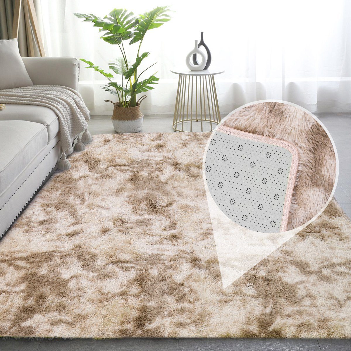 Simloveve Teppich Wohnzimmer Shaggy Weich Langflor günstig online kaufen