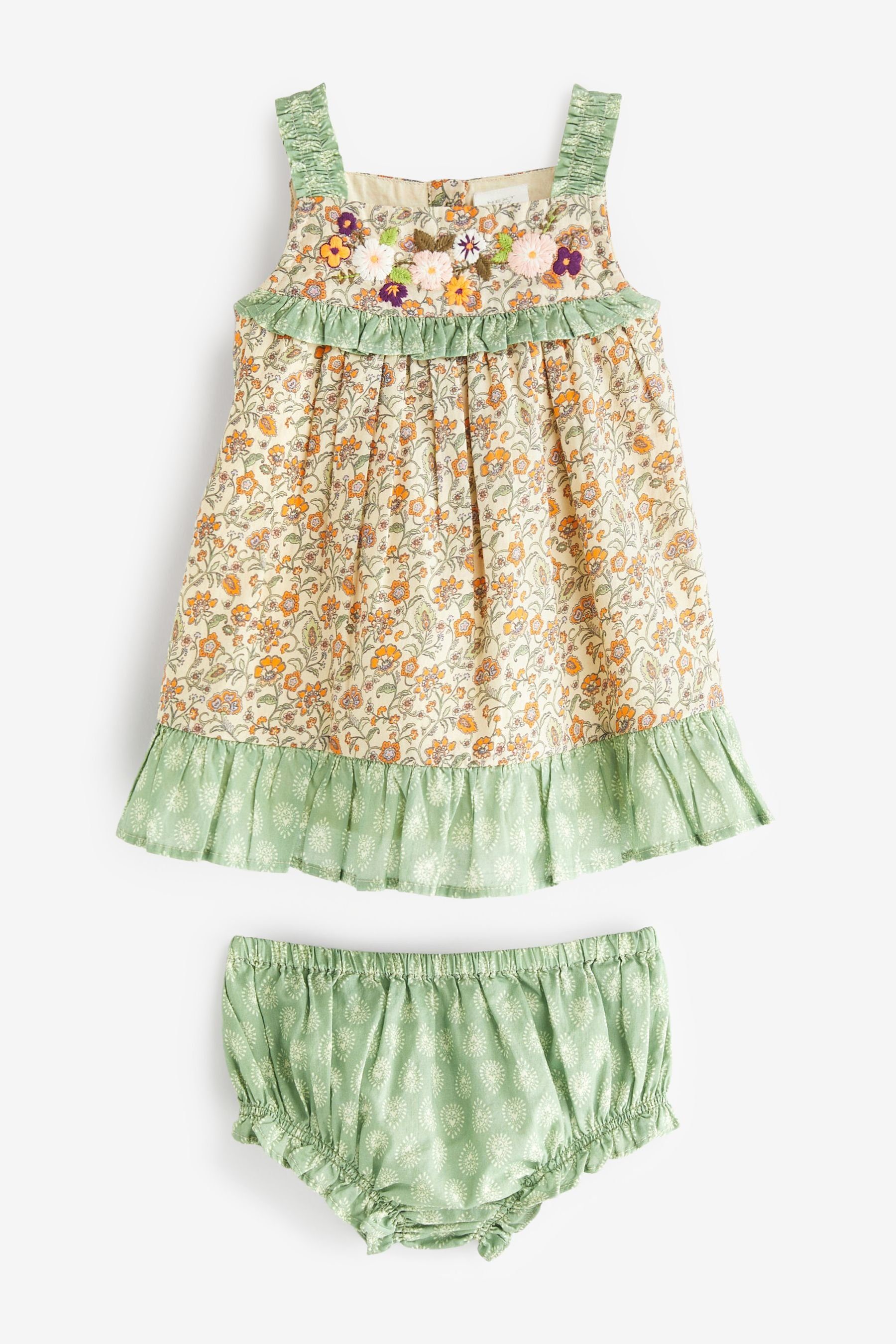 Next Sommerkleid Baby-Kleid aus Gewebe und Höschen im 2er-Set (2-tlg) | Sommerkleider