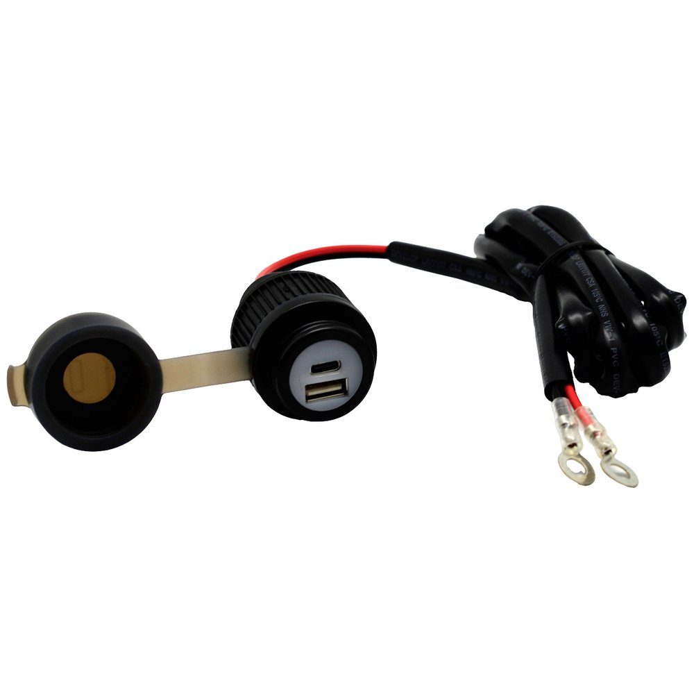 Kfz-Relais Albrecht Motorrad Duo USB A+C Steckdose QC3.0 12-24 Volt Belastbarkeit