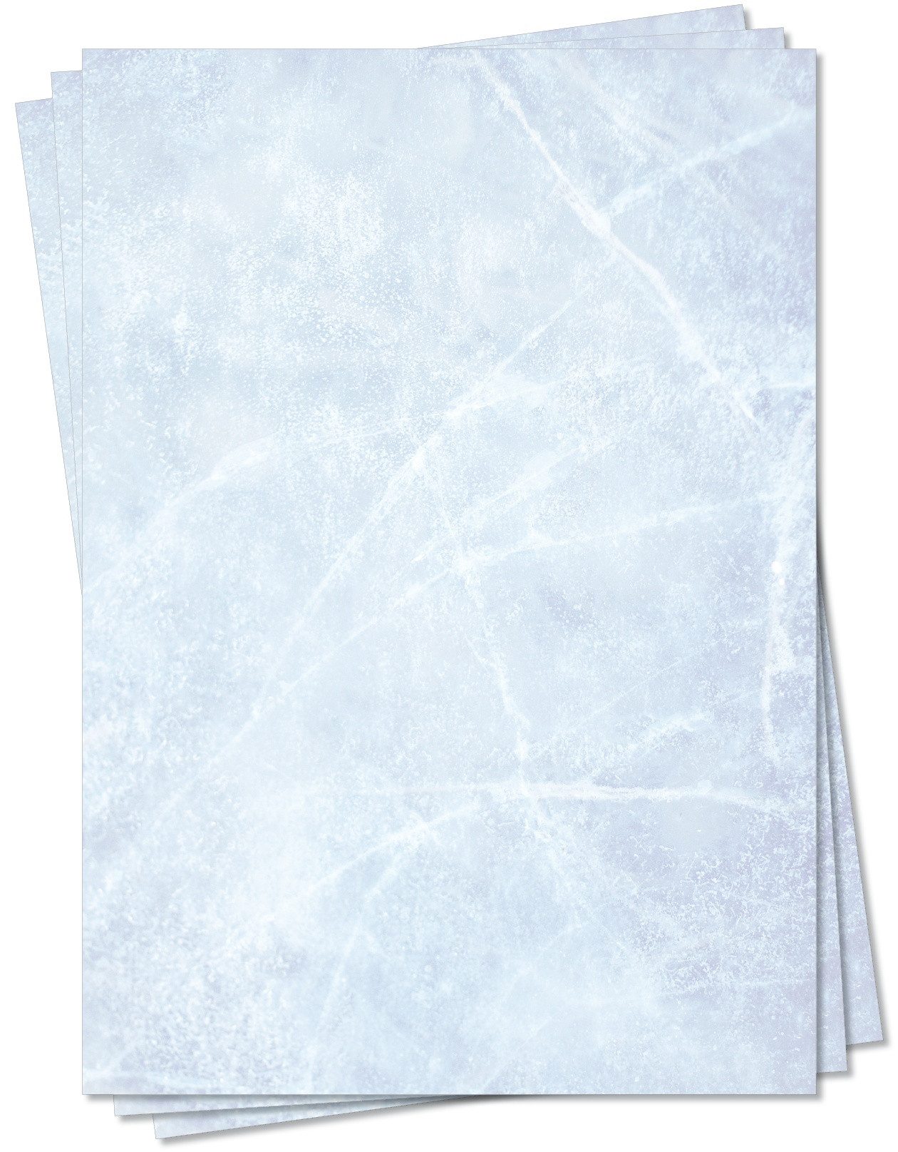LYSCO Briefpapier Gastronomie Papier - Eis Marmor DIN A4 / DIN A5 / DIN A6 Marmorpapier, marmoriertes Papier, beidseitig bedruckt-für alle Drucker geeignet