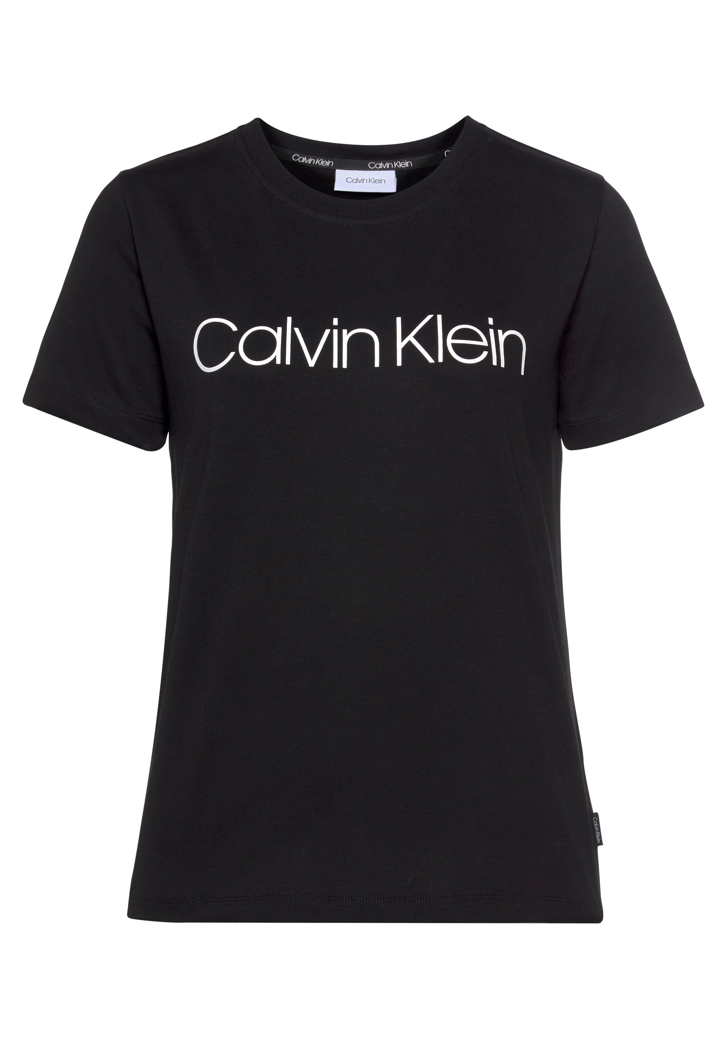 Rundhalsshirt mit Black Klein CK Calvin Klein Logo-Schriftzug T-SHIRT CORE LOGO Calvin