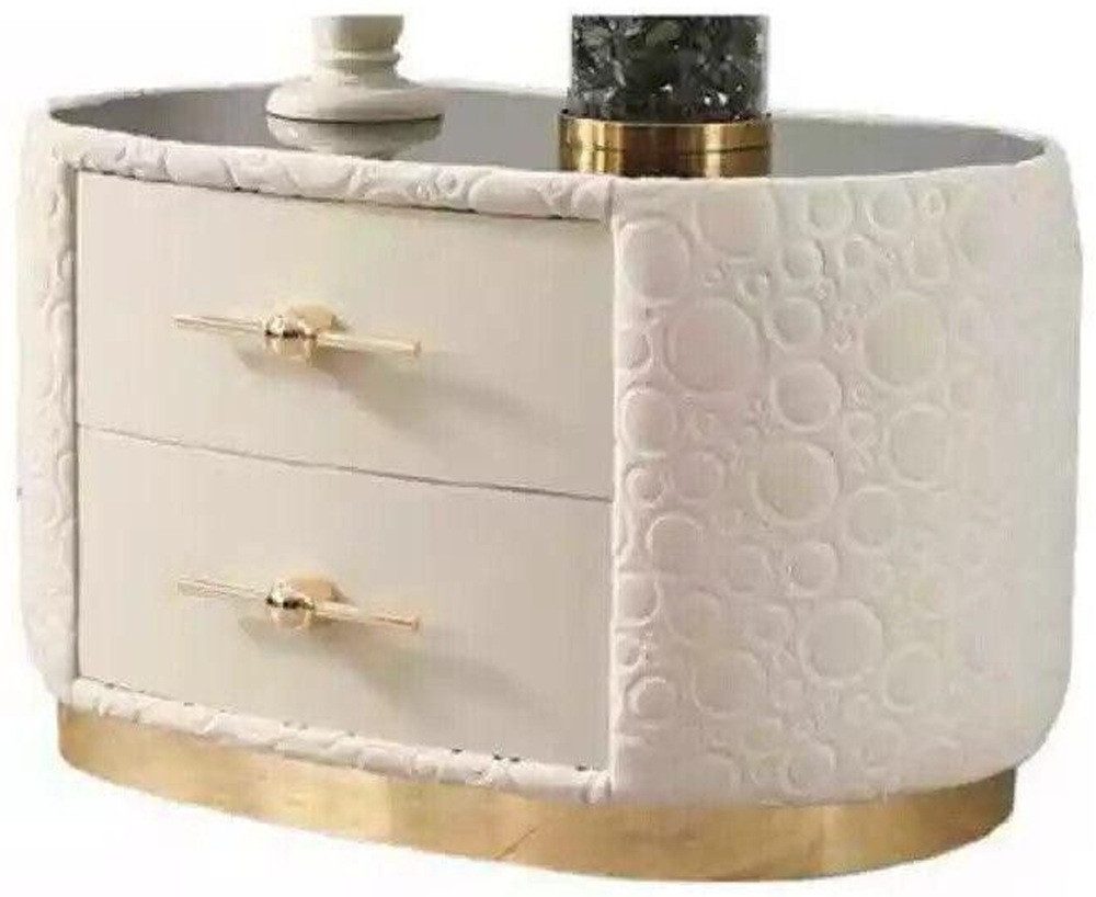 Xlmoebel Nachttisch Moderner Beistelltisch in Weiß mit elegantem Design und Stauraum (1-St., Nachttisch), Hergestellt in Europa