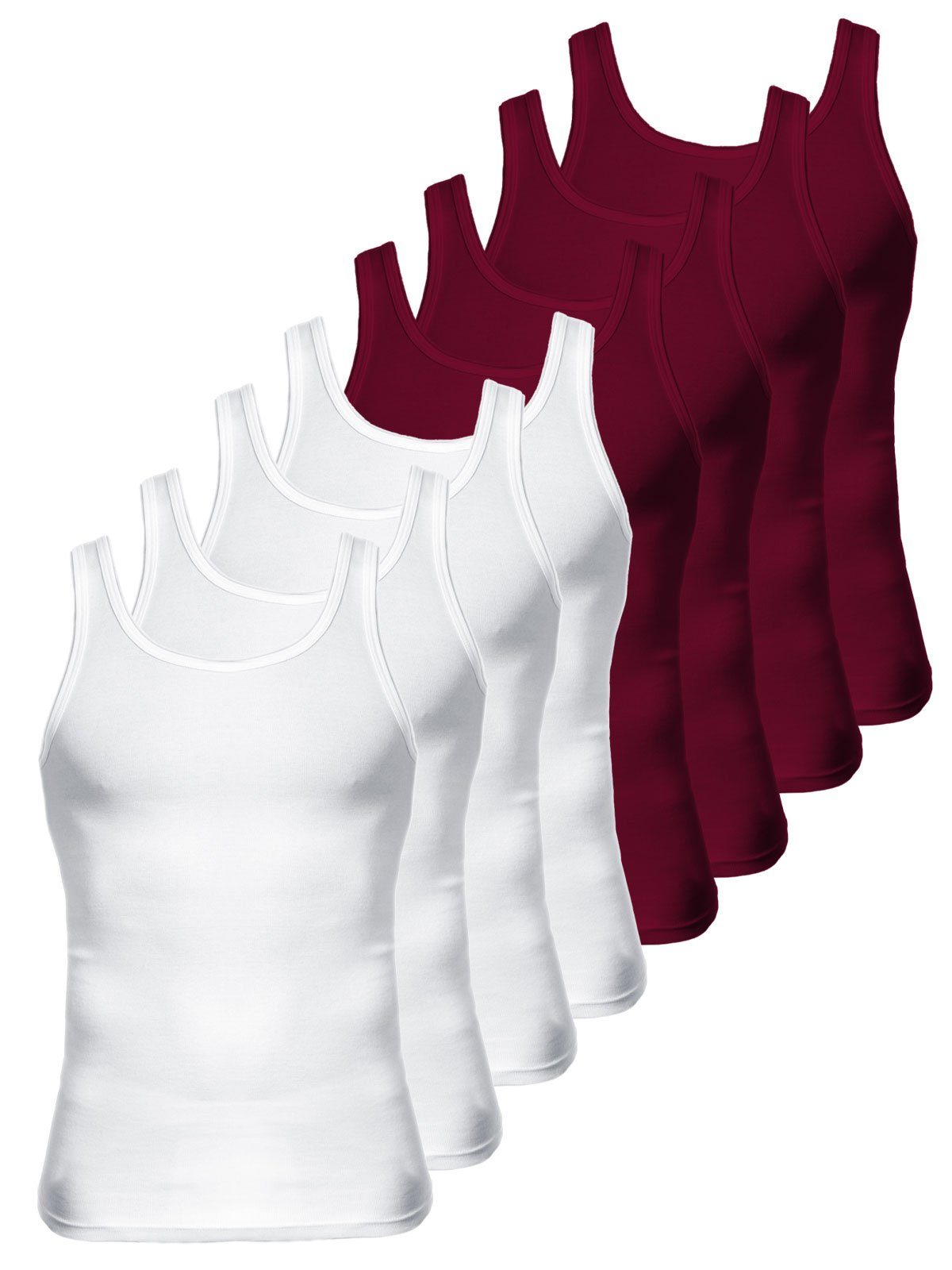 KUMPF Achselhemd 8er Sparpack Herren Unterhemd Bio Cotton (Spar-Set, 8-St) - weiss rubin