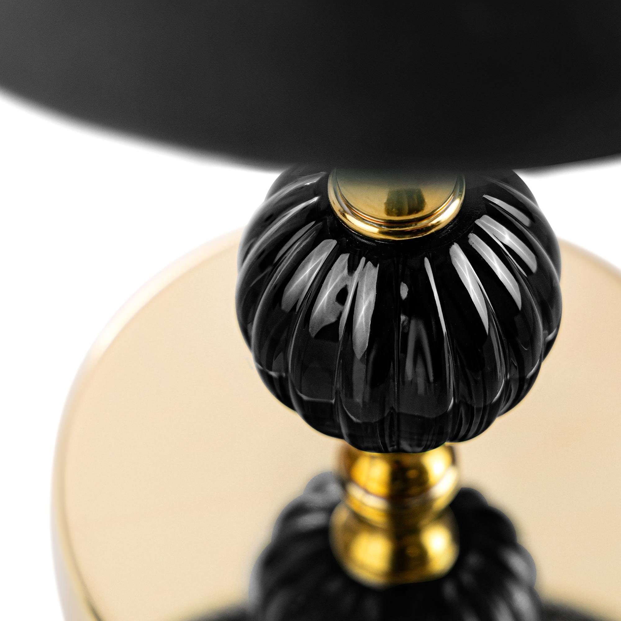 Tischleuchte, Leuchtmittel, Lampe Tischlampe schwarz/gold Konsimo Tischleuchte ohne VULGA elegante