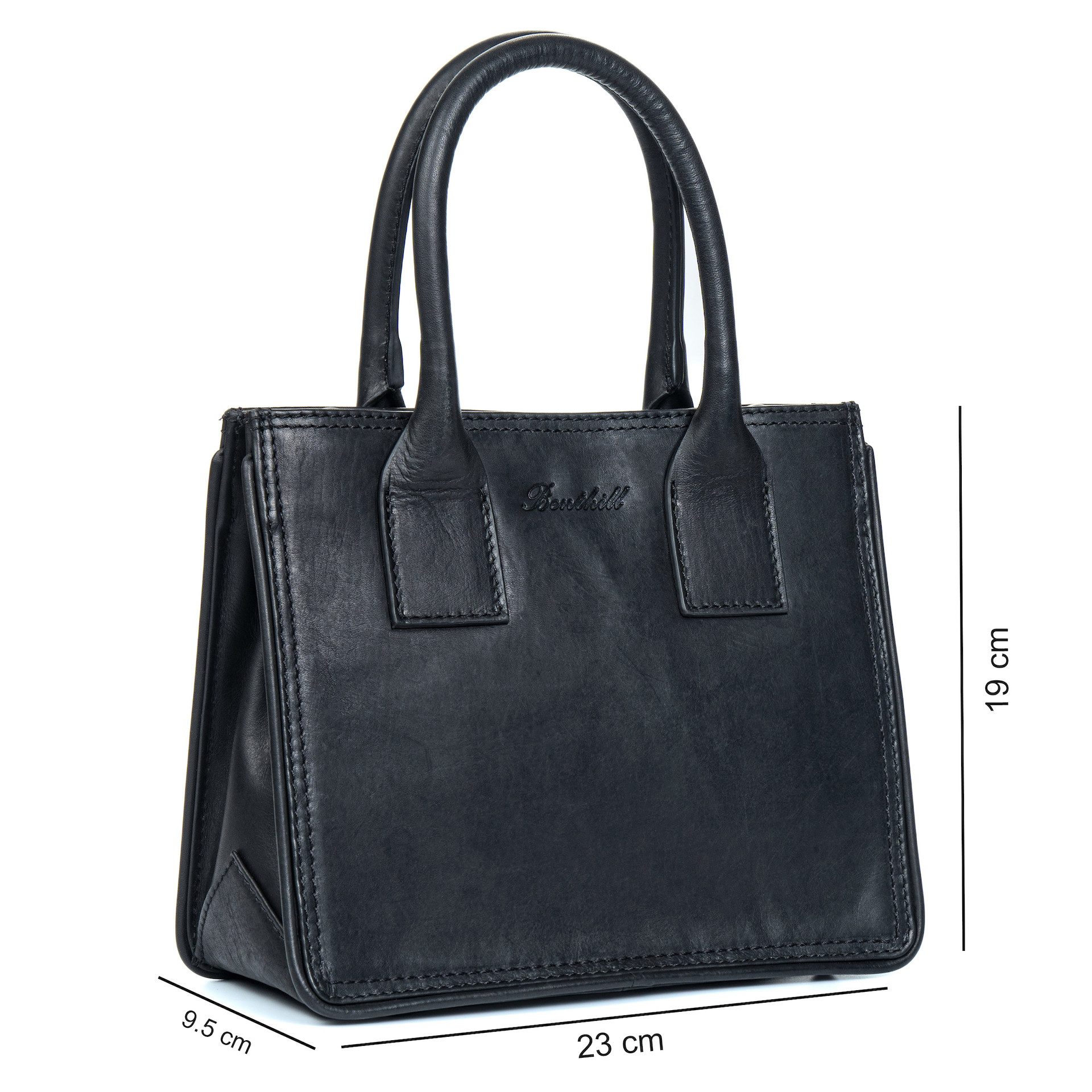 Benthill Henkeltasche Damen Echt Leder Tasche Henkeltasche Handtasche Frauen Schultertasche, Reißverschlussfach