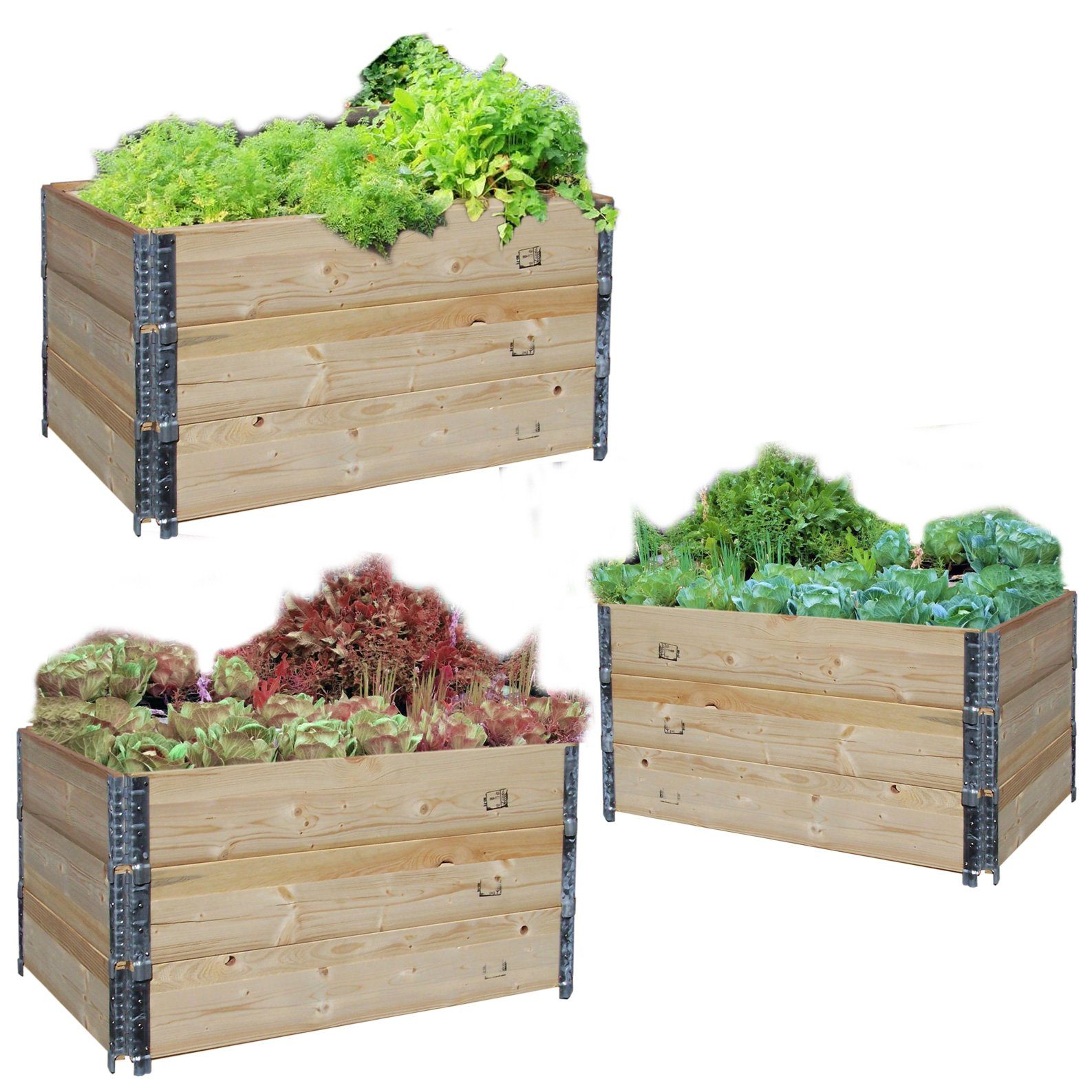 GERSO Hochbeet Holzaufsatzrahmen Hochbeet Sets / Palettenrahmen (9 St)