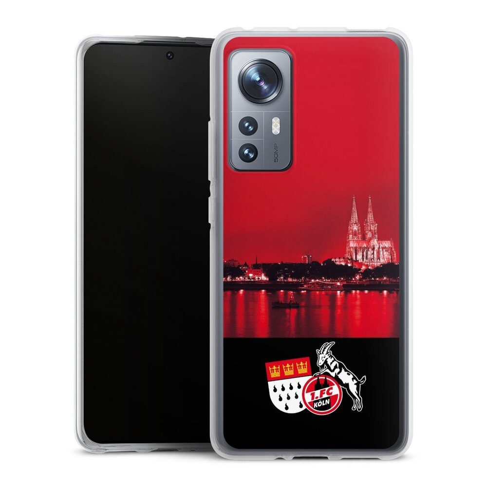 DeinDesign Handyhülle Skyline 1. FC Köln Offizielles Lizenzprodukt Skyline Köln Rot, Xiaomi 12 5G Silikon Hülle Bumper Case Handy Schutzhülle