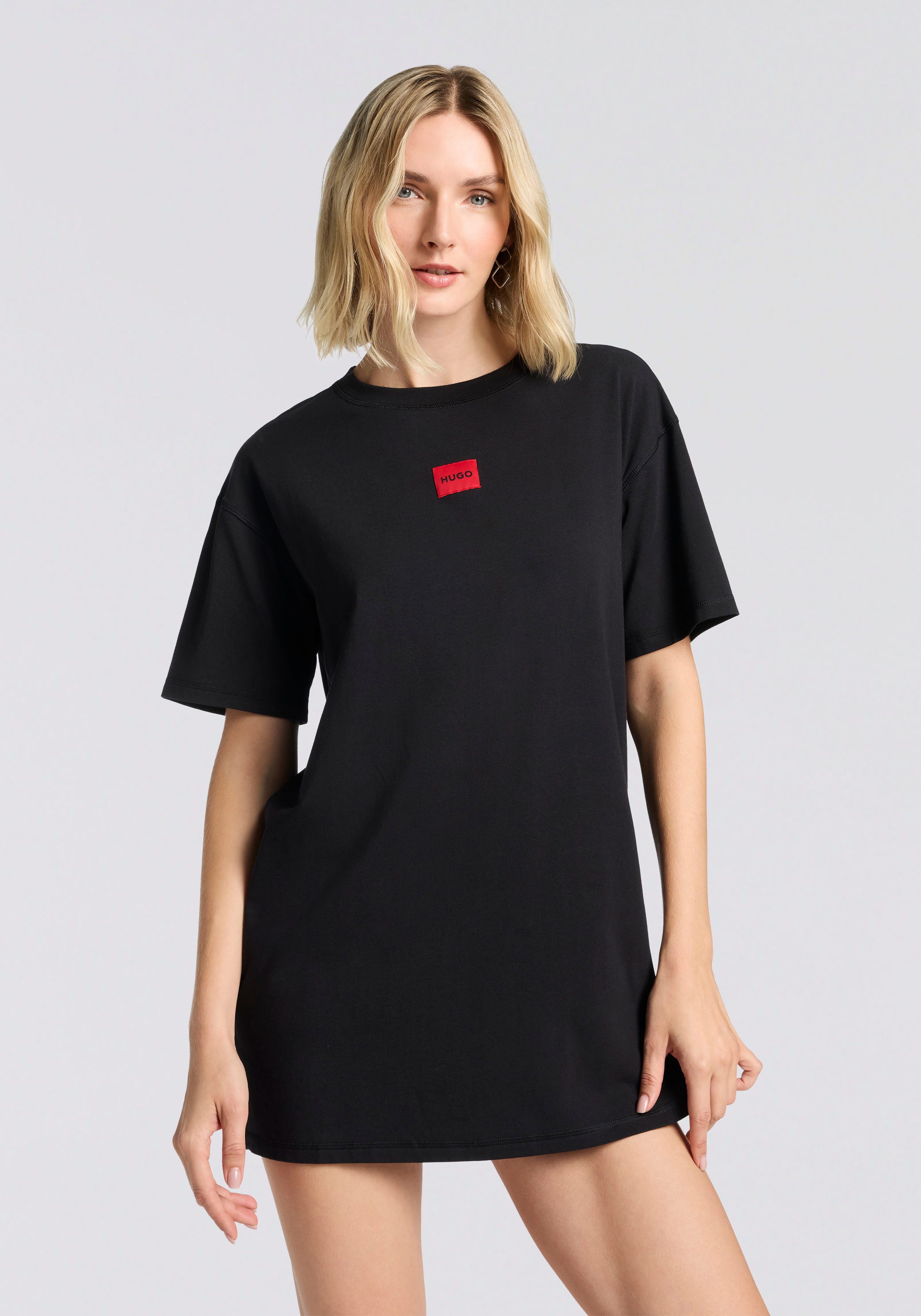 HUGO Nachthemd Rundhalsausschnitt, relaxed fit, Markenlabel günstig online kaufen