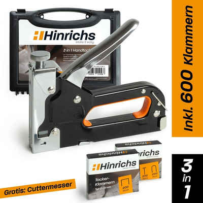 Hinrichs Handtacker »Handtacker im Koffer«, (3-in-1), Holztacker mit Nägeln