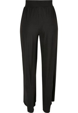 URBAN CLASSICS Stoffhose Urban Classics Damen Ladies Rib Jersey Wide Leg Pants (1-tlg)