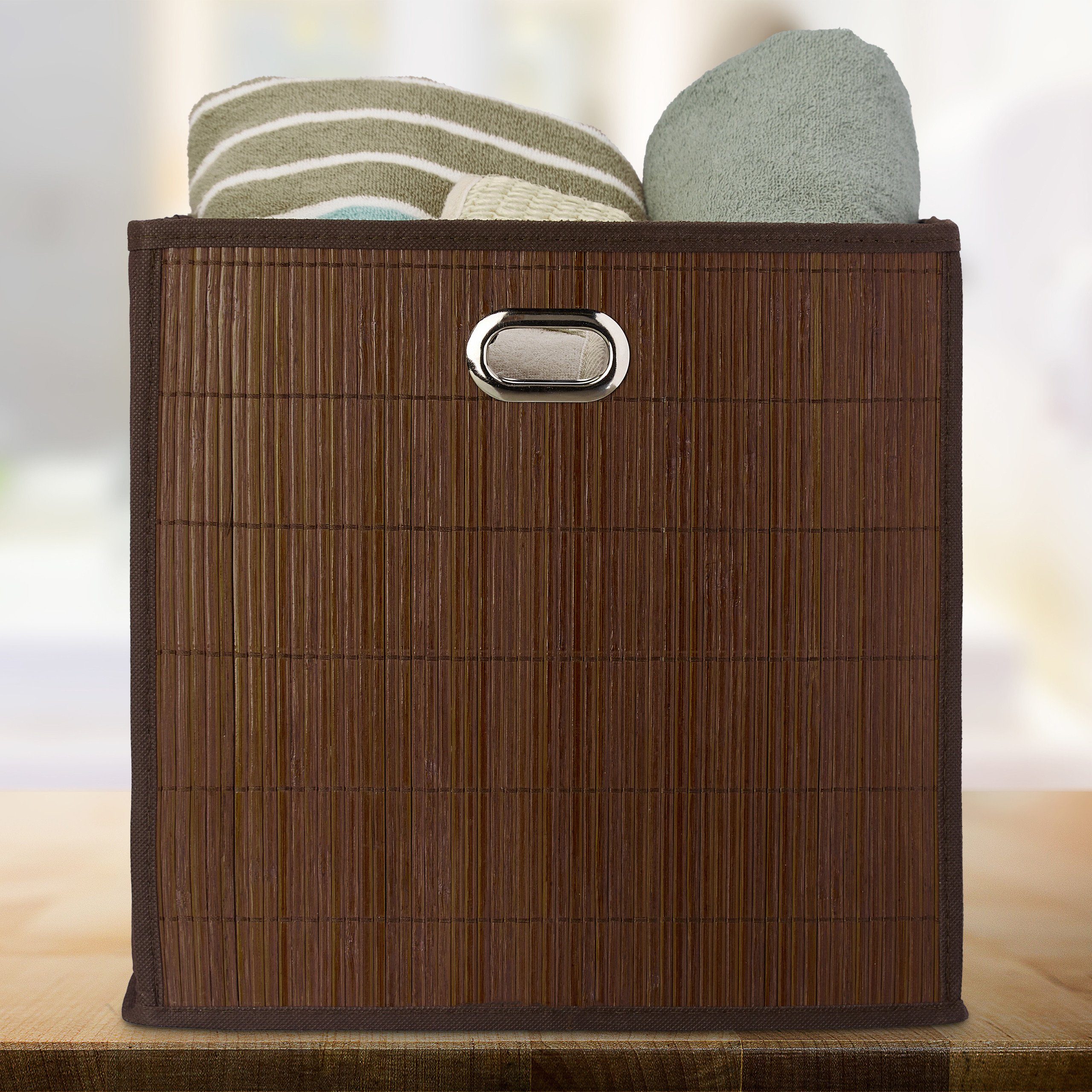 relaxdays Aufbewahrungskorb Bambus hoch, Braun günstig online kaufen