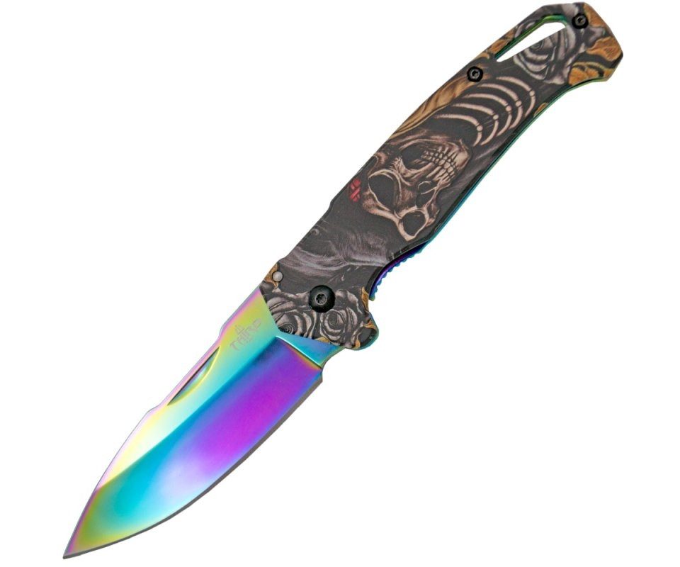 Third Taschenmesser Third Taschenmesser Demon Rainbow, bunte Klinge, 420er Stahl, Clip, (1 St), mit Gürtelclip