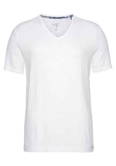 OLYMP T-Shirt Level Five body fit mit hohem Leinenanteil