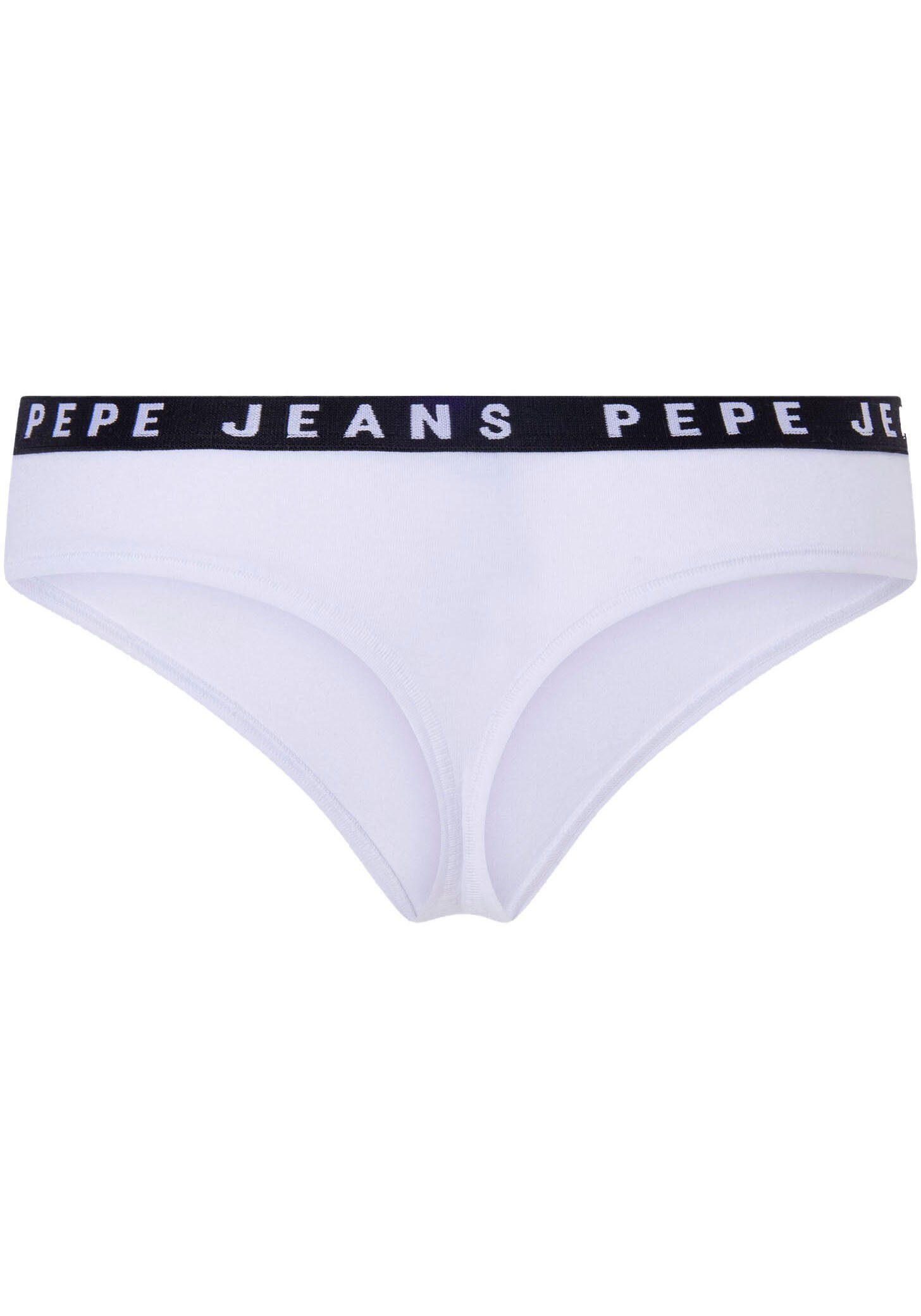 Thong weiß Pepe Logo String Jeans