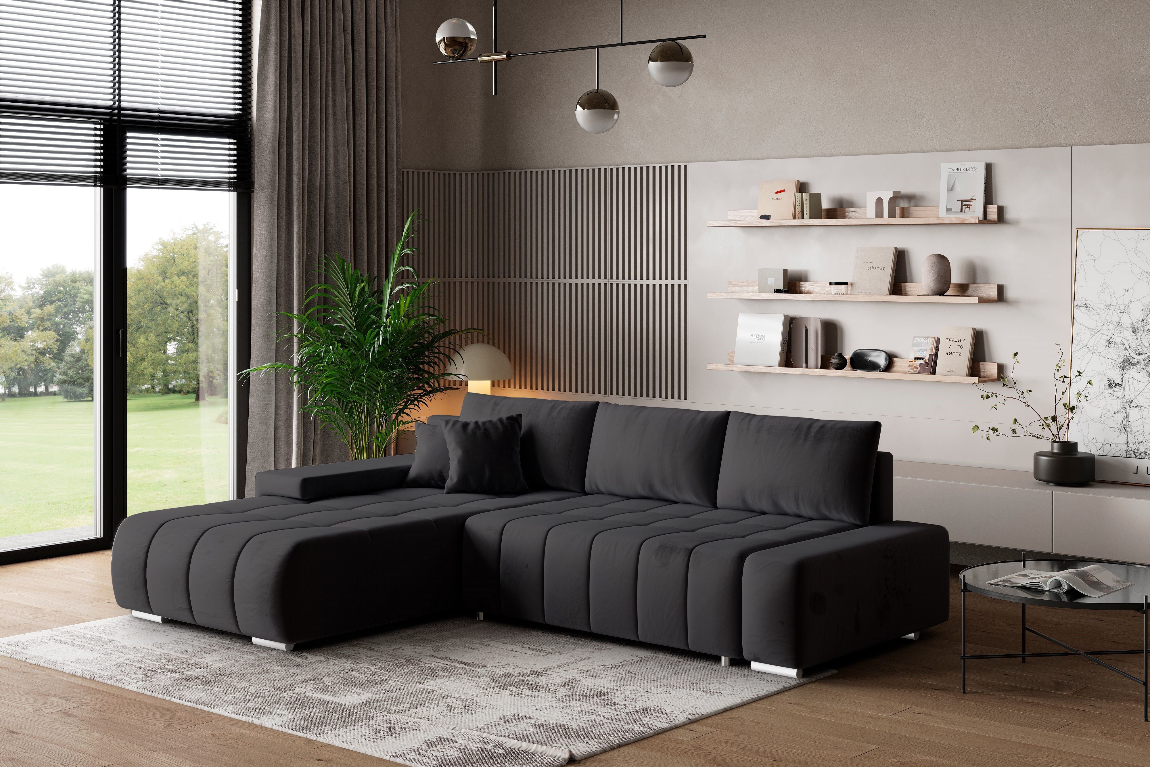 Masseno Ecksofa ALESE mit Schlaffunktion L-Form, Sofa mit Bettkasten günstig online kaufen