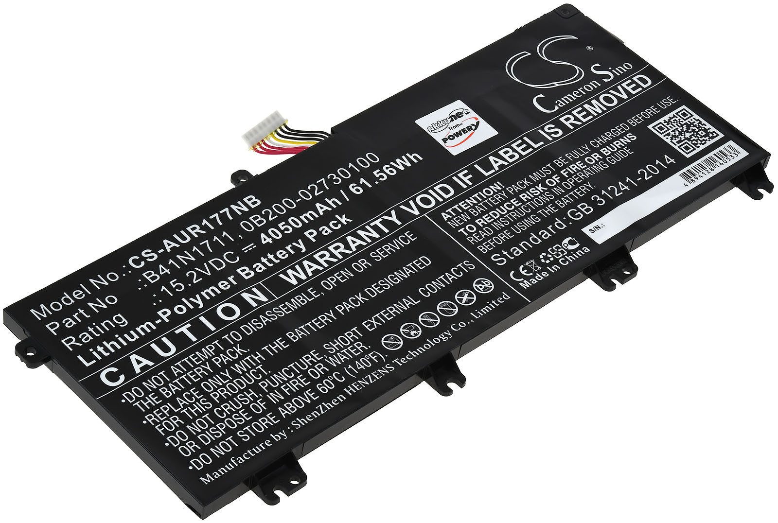 Powery Akku für Asus ROG Strix GL703GE-EE083T Laptop-Akku 4050 mAh (15.2 V)