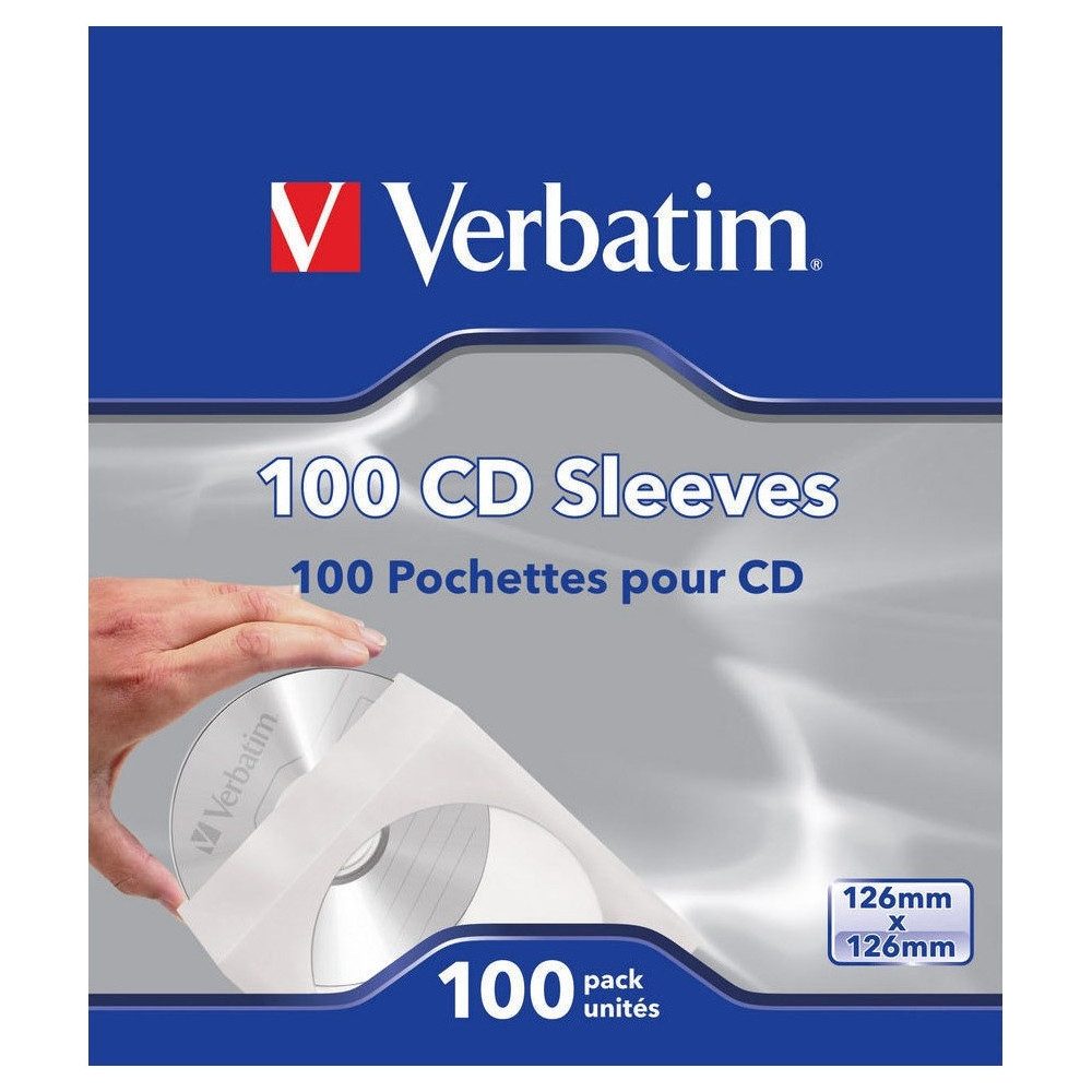 Aufbewahrungsbox Verbatim CD Sleeves 100er Pack für CDs und DVDs.
