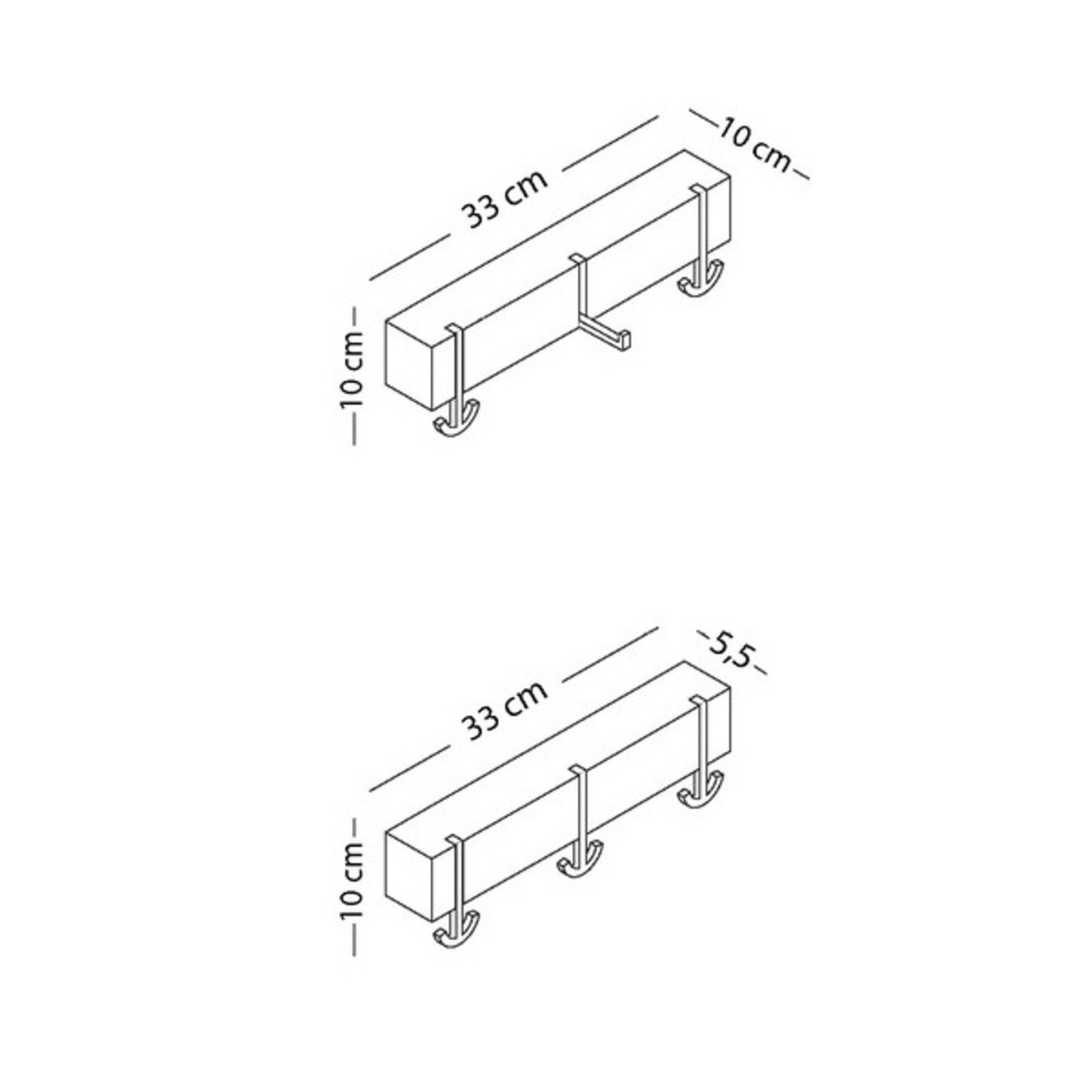 pieperconcept Garderobenhaken Wandgarderobe Ancora Tre schwarz