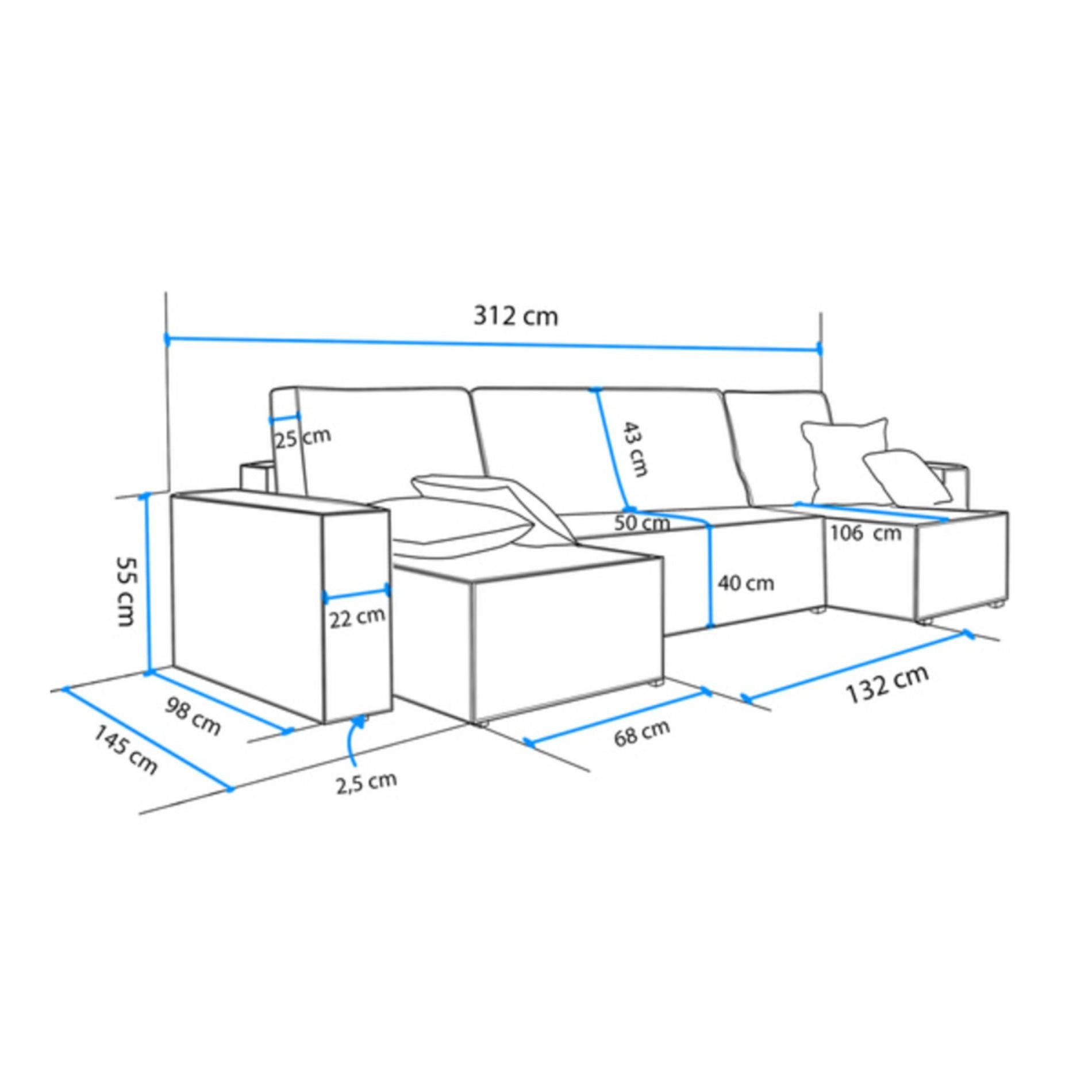 Selsey Wohnlandschaft SCARLO, mit Schlaffunktion, Bettkasten und Bouclé-Bezug