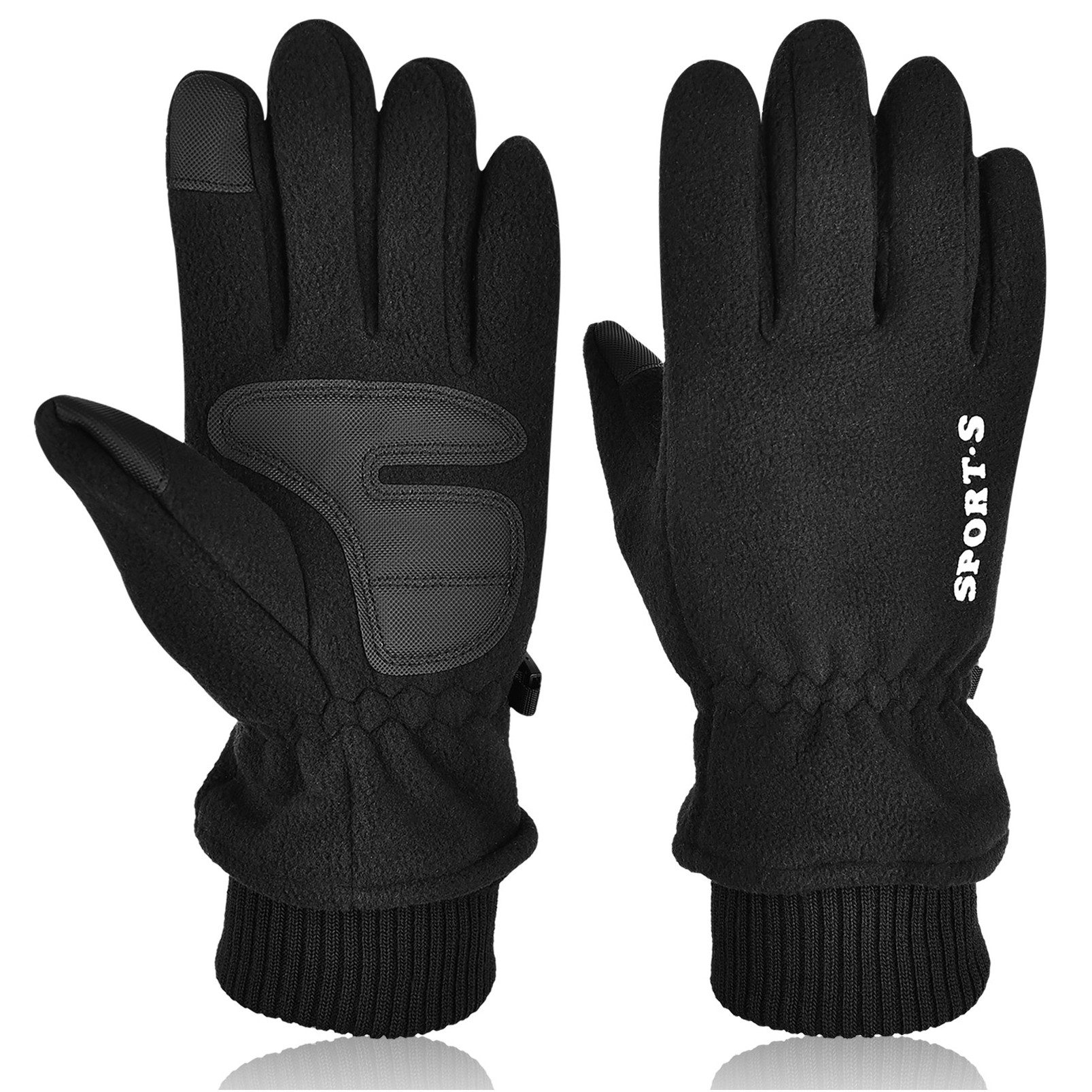 Sunicol Fleecehandschuhe Rutschfest Перчатки, Thermohandschuh, Skihandschuhe Winterhandschuhe Sporthandschuhe, Outdoor Laufhandschuhe, Warme Winddichte, Anti-Rutsch