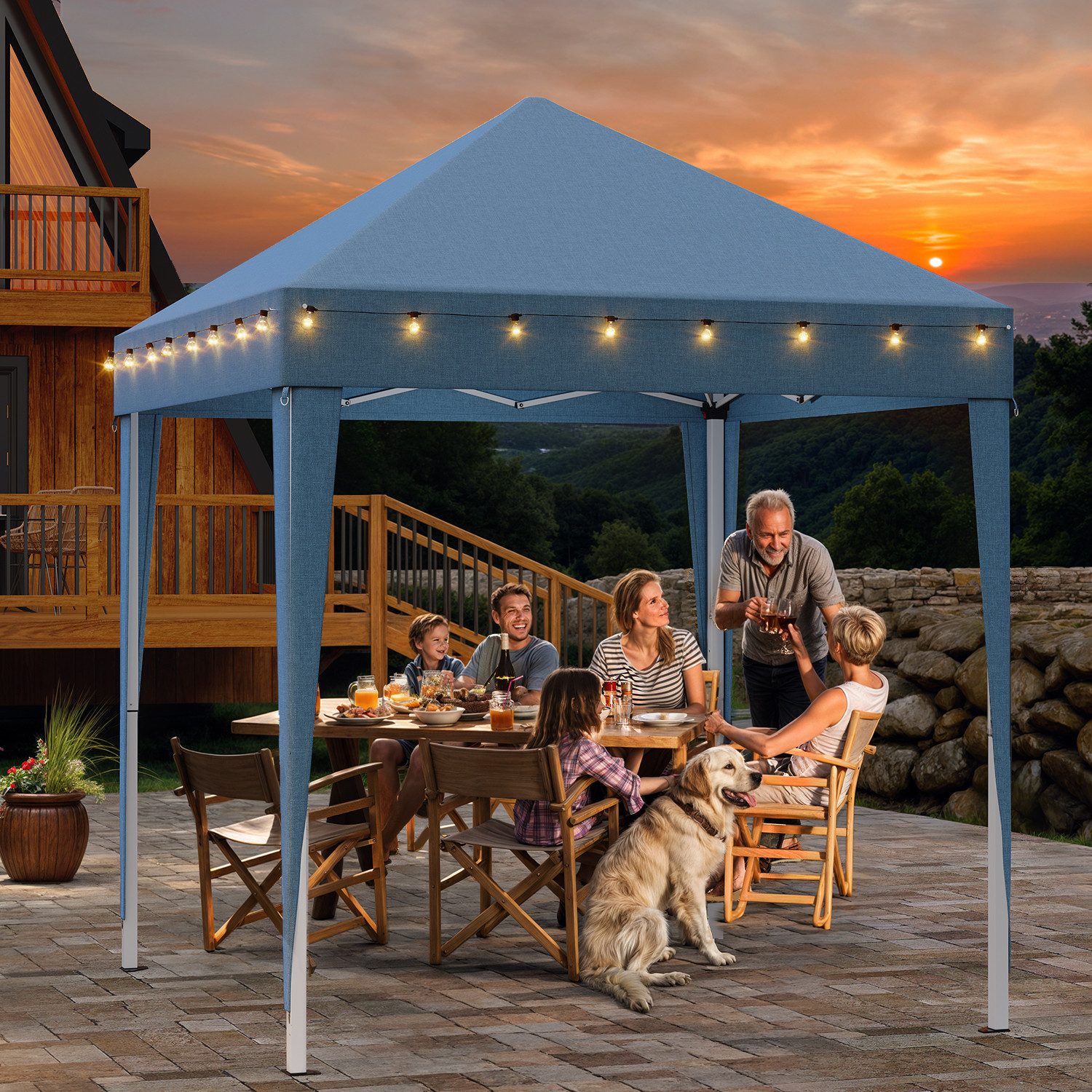 HOMALL Faltpavillon Faltbares Gartenzelt Gazebo 2*2/3*3 UV-Schutz 50+ Partyzelt pavillon, mit 4 Seitenteilen, (3*3 erhältlich in verschiedenen Ausführungen, mit und ohne Seitenwände, wasserdichtes und sonnengeschütztes Partyzelt)