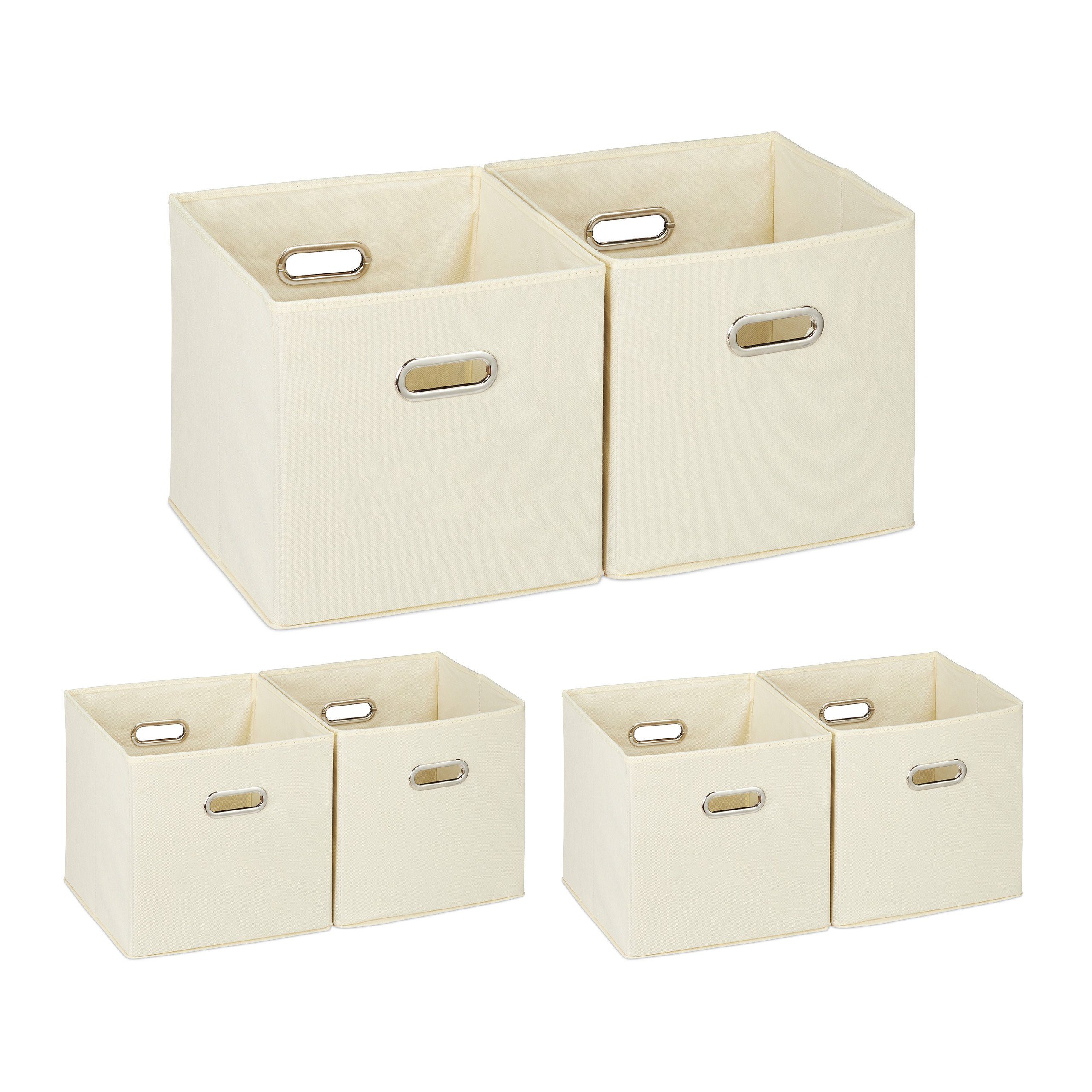 relaxdays Aufbewahrungsbox 6 x Aufbewahrungsbox Stoff günstig online kaufen
