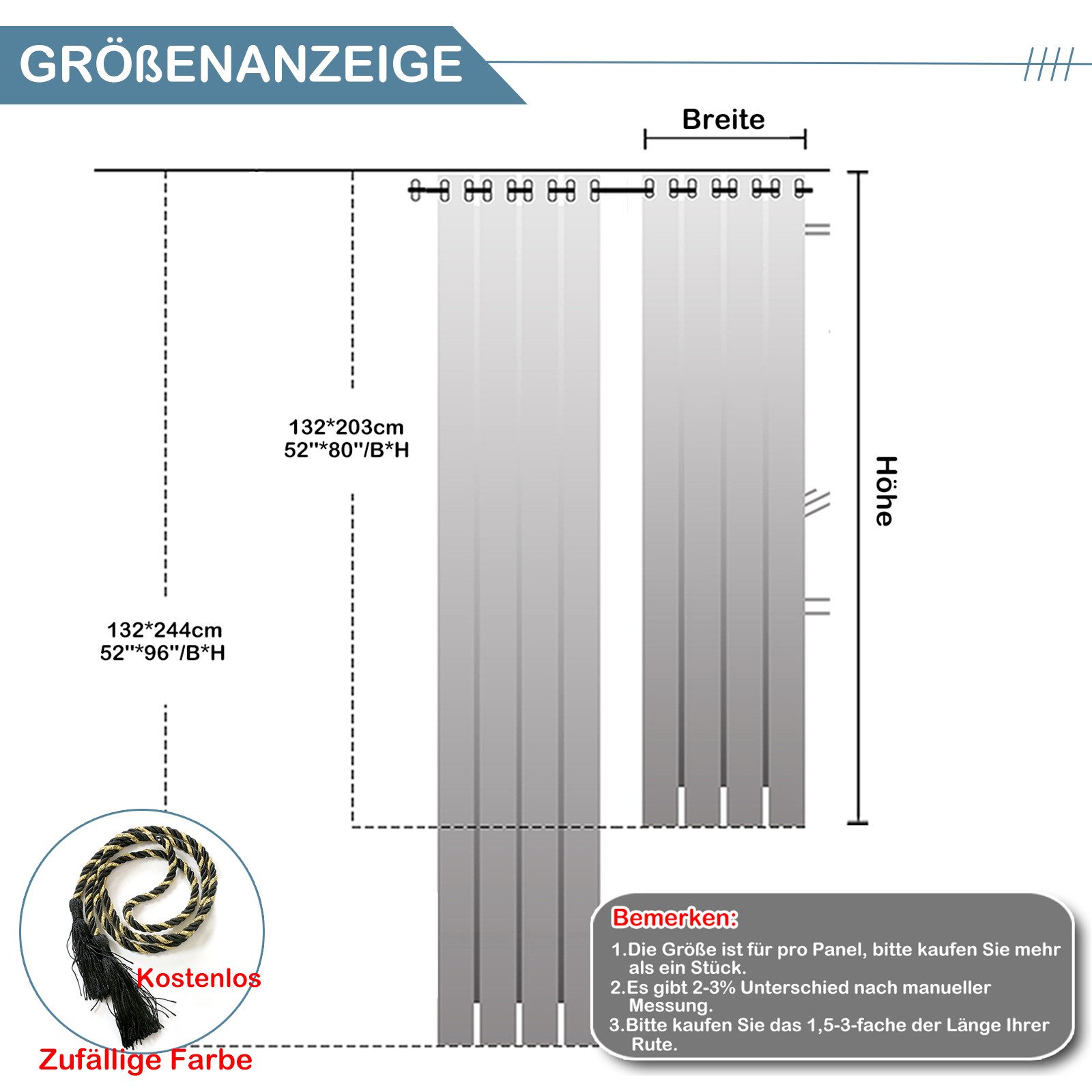 Rosnek Türvorhang Verdunkelung, thermisch isoliert, Öse (1 St), H×B: 203×13 günstig online kaufen
