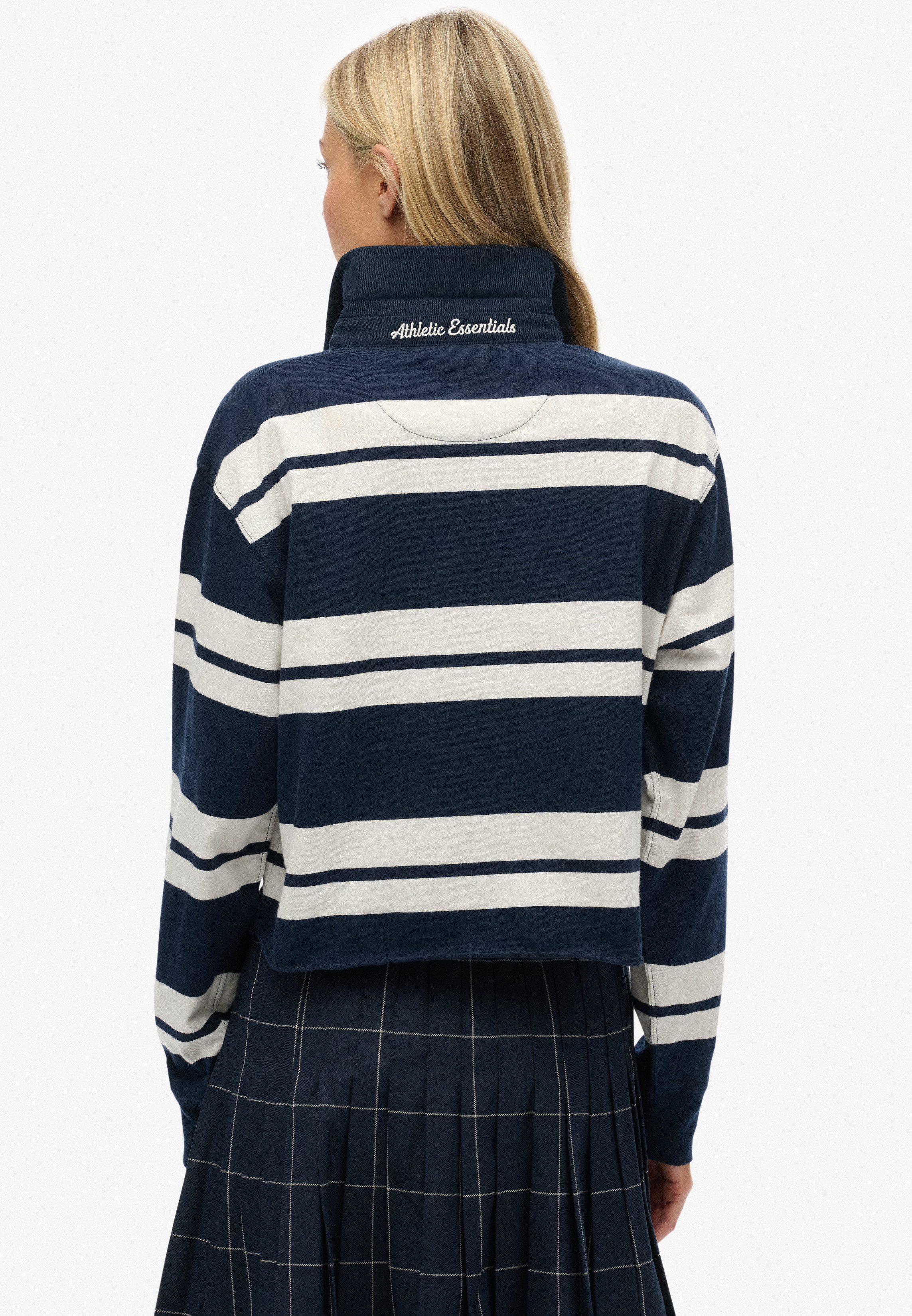 Superdry Langarm-Poloshirt ATH ESS CROPPED STRIPE RUGBY (Packung, 2-tlg)